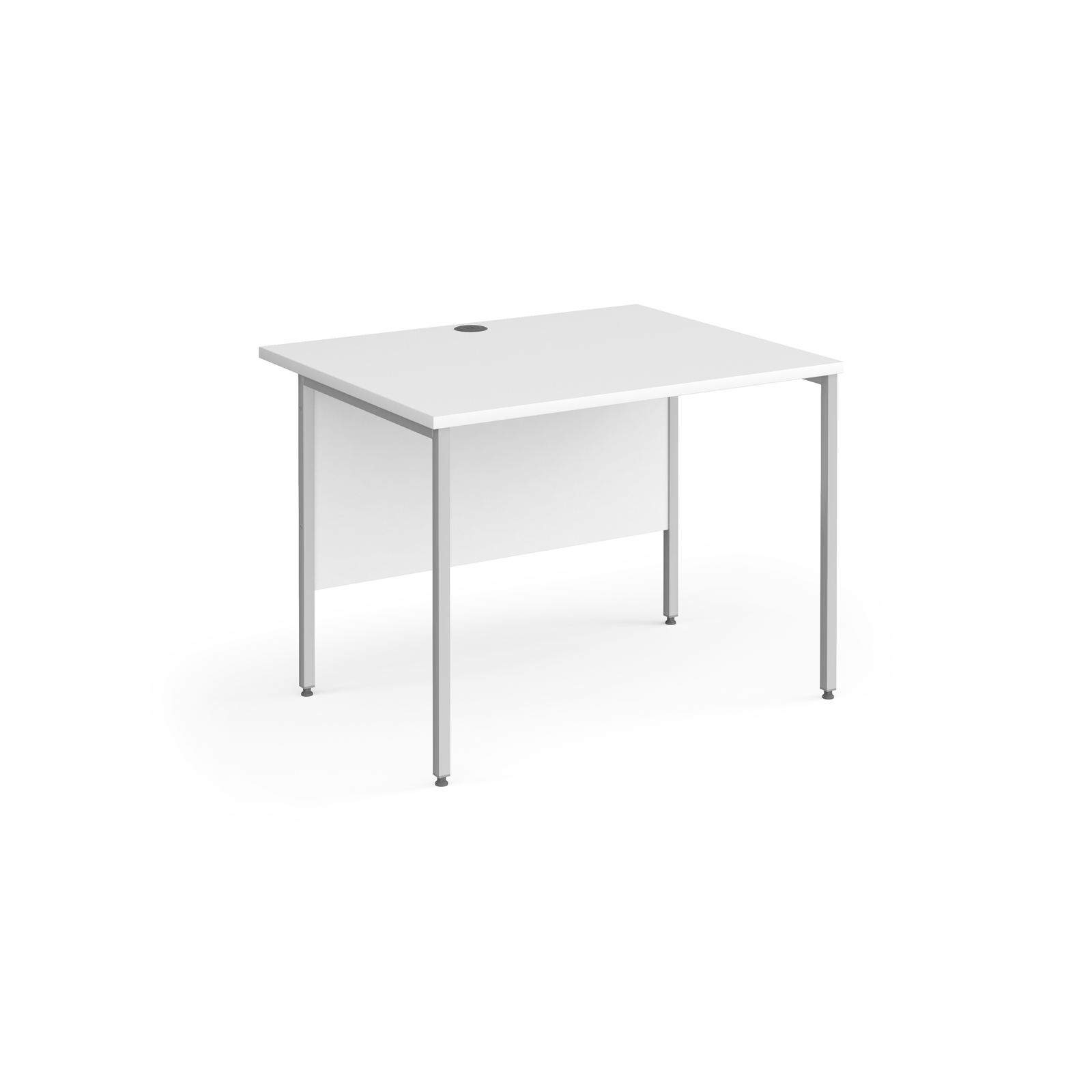 Rectangular Desks Contract 25 straight desk with silver H-Frame leg 1000mm x 800mm - white top