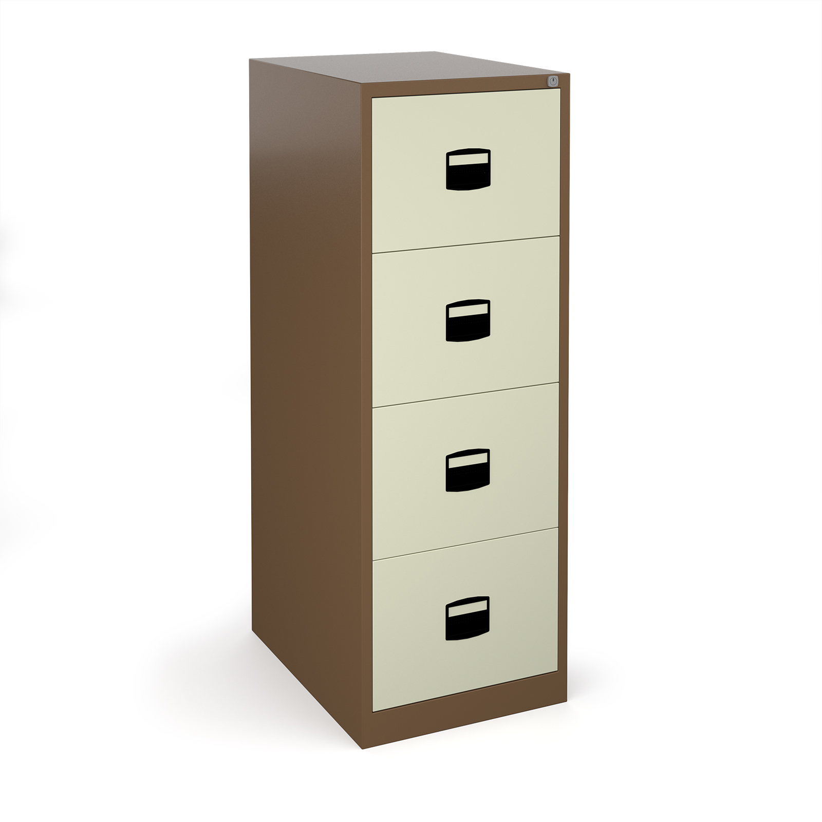 Steel Steel 4 drawer contract filing cabinet 1321mm high - coffee/cream