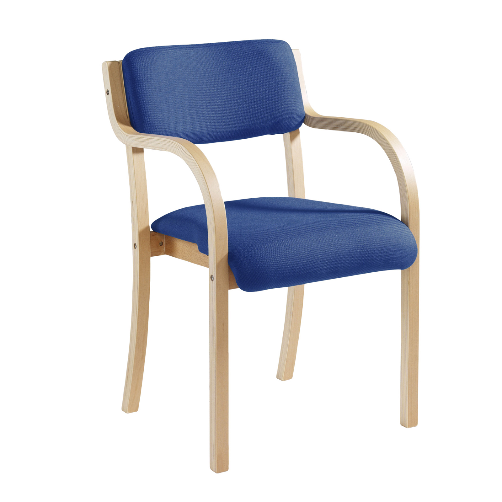 Boardroom / Meeting Prague wooden conference chair with double arms - blue