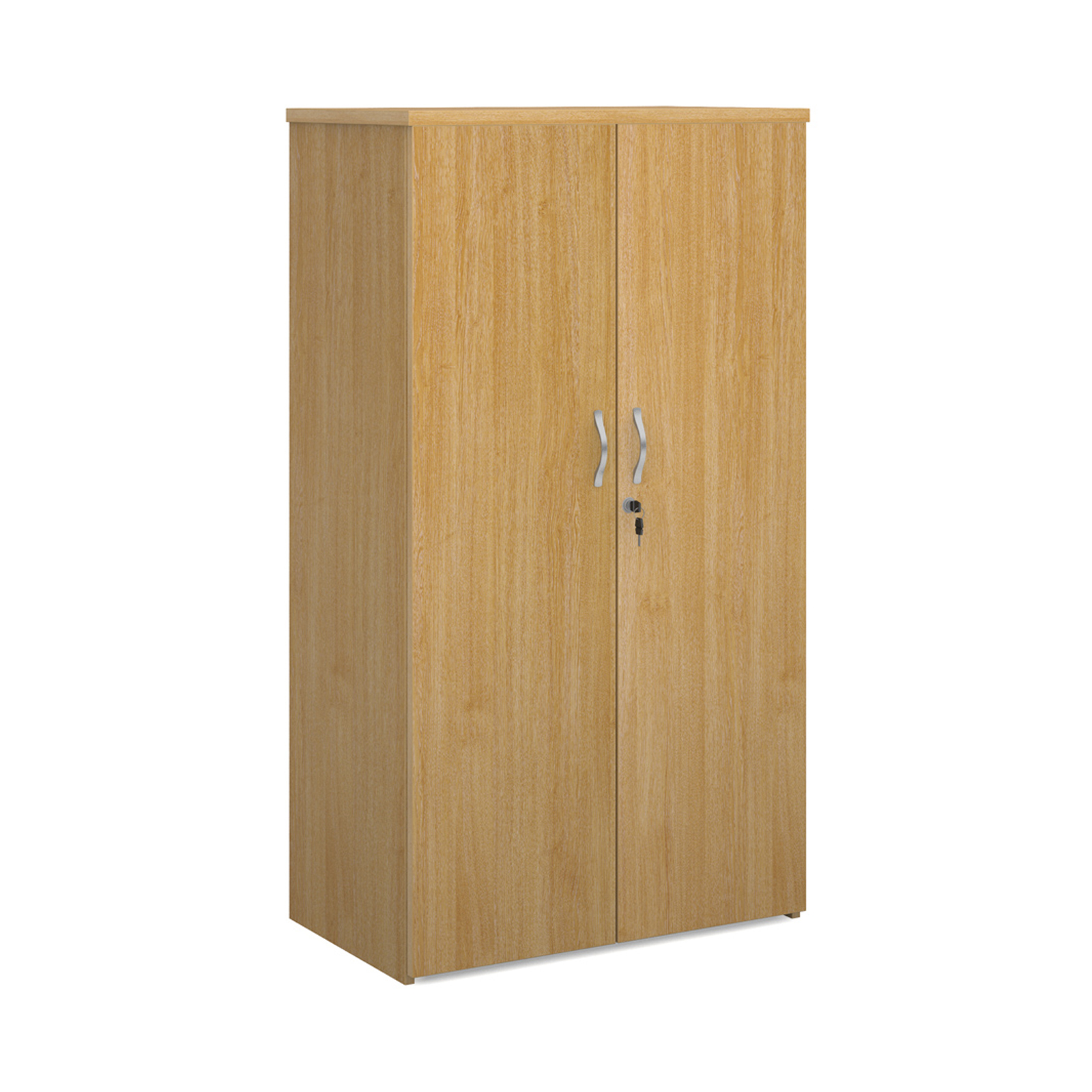 Over 1200mm High Universal double door cupboard 1440mm high with 3 shelves - oak