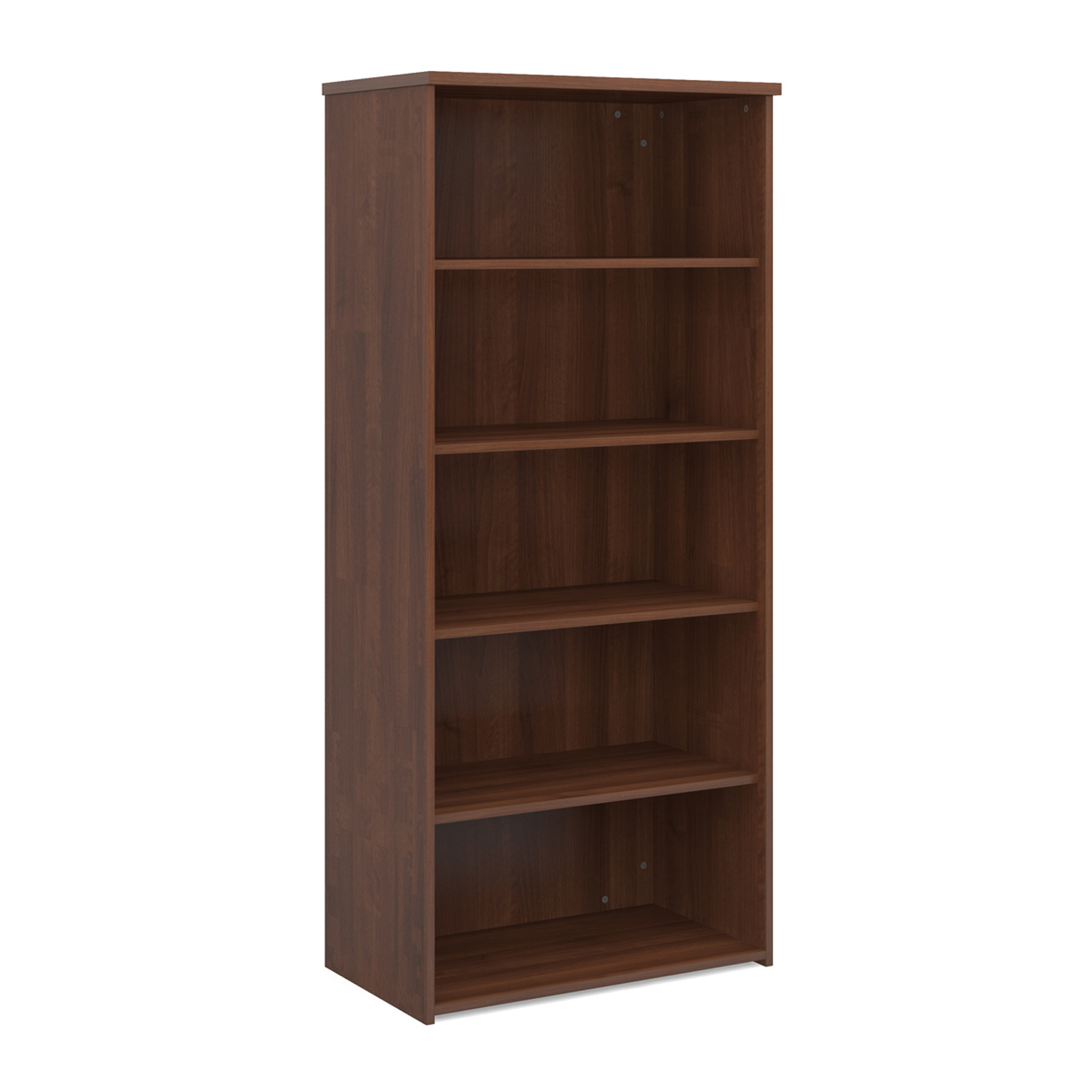 Over 1200mm High Universal bookcase 1790mm high with 4 shelves - walnut