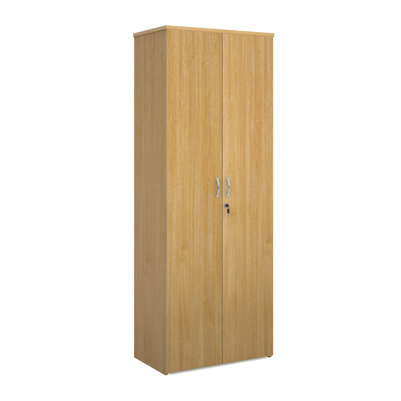 Over 1200mm High Universal double door cupboard 2140mm high with 5 shelves - oak
