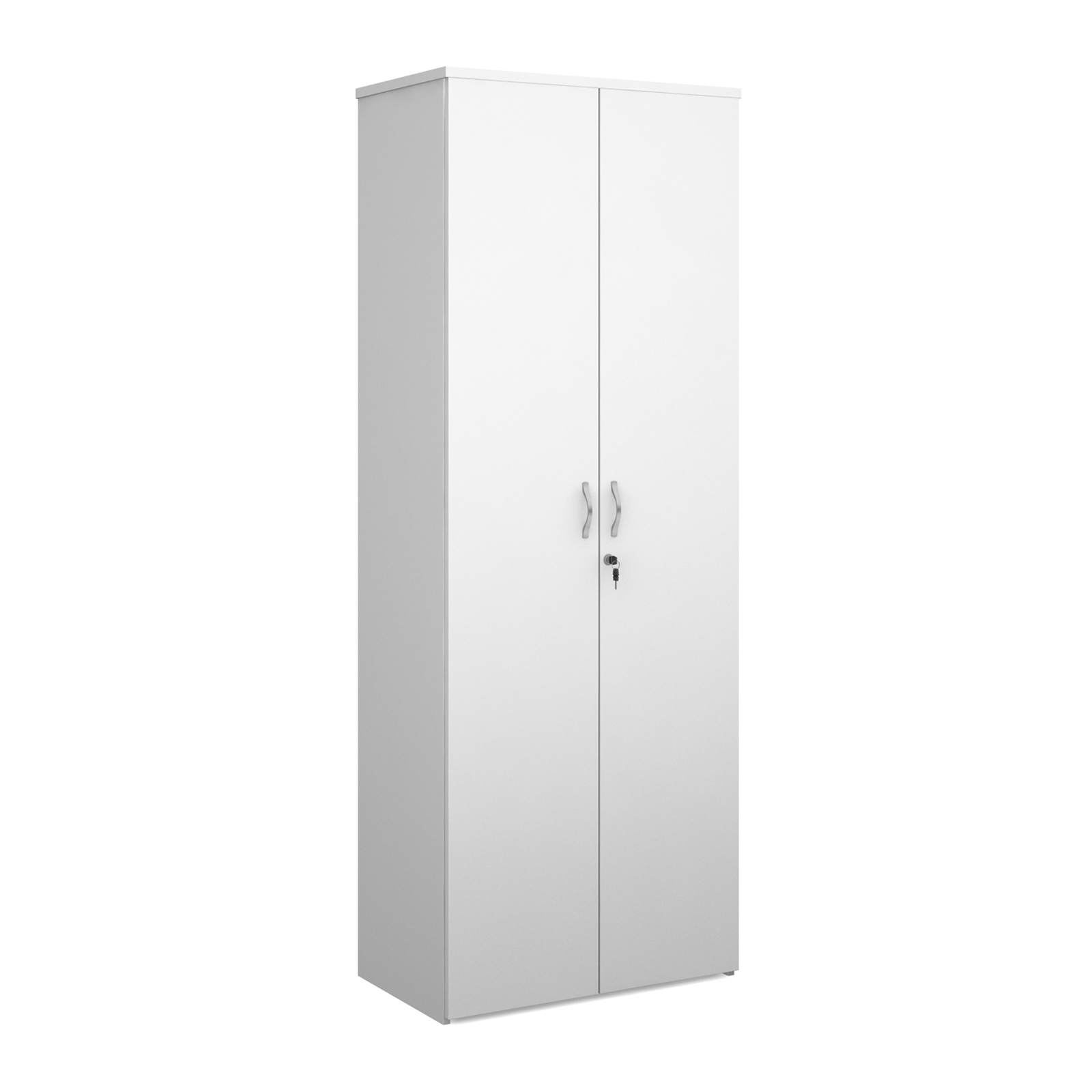 Over 1200mm High Universal double door cupboard 2140mm high with 5 shelves - white