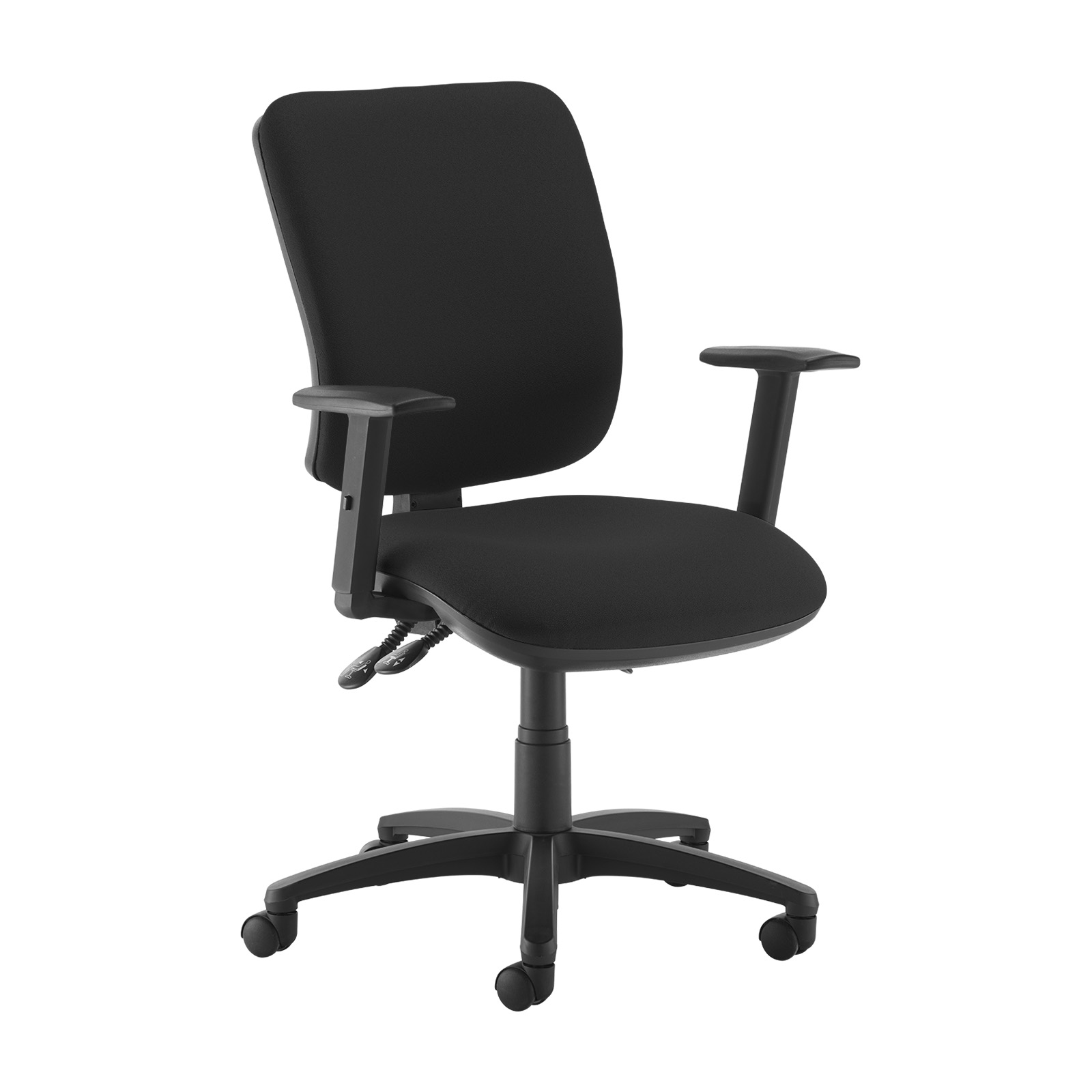 Desk Chairs Senza high back operator chair with adjustable arms - black