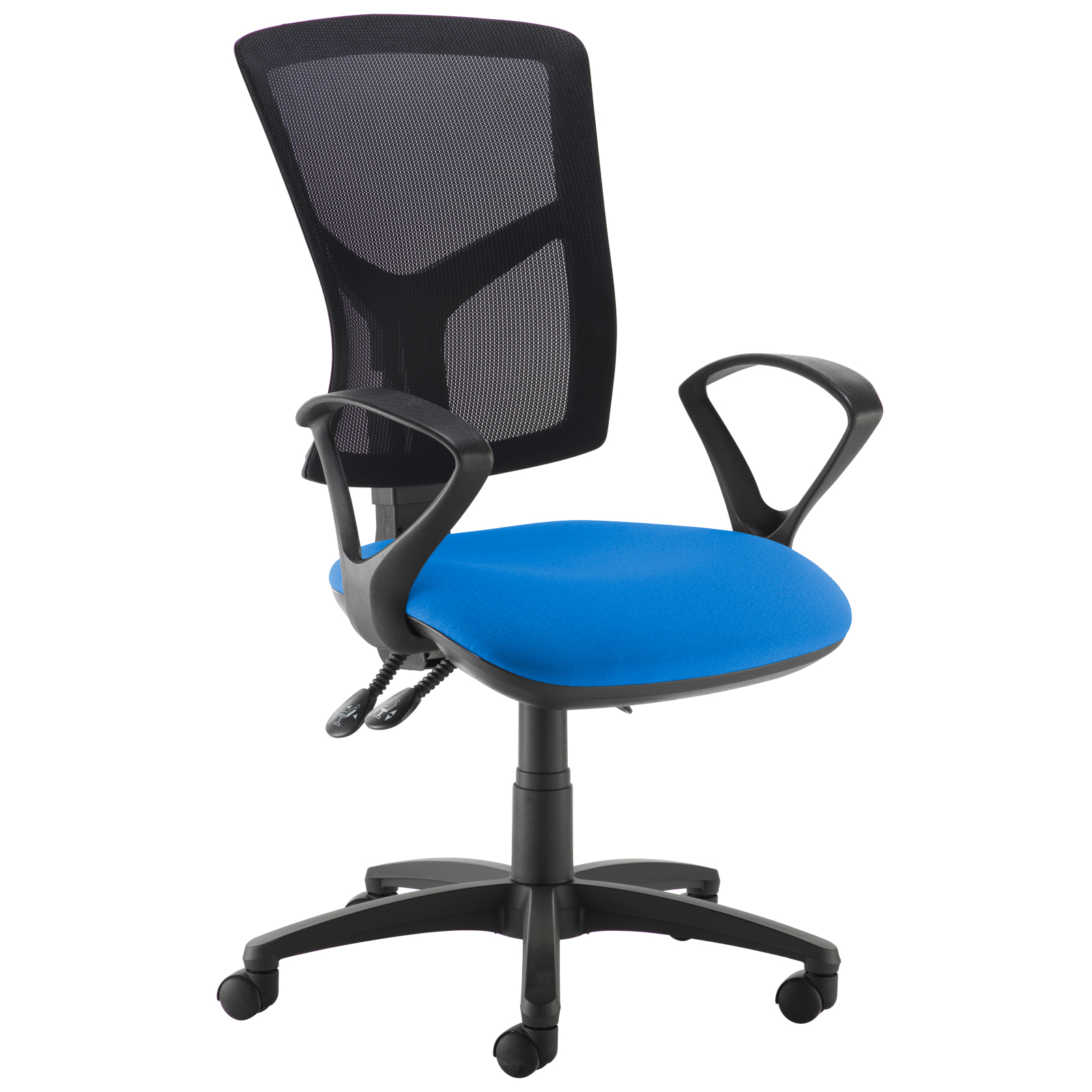 Desk Chairs Senza high mesh back operator chair with fixed arms - blue