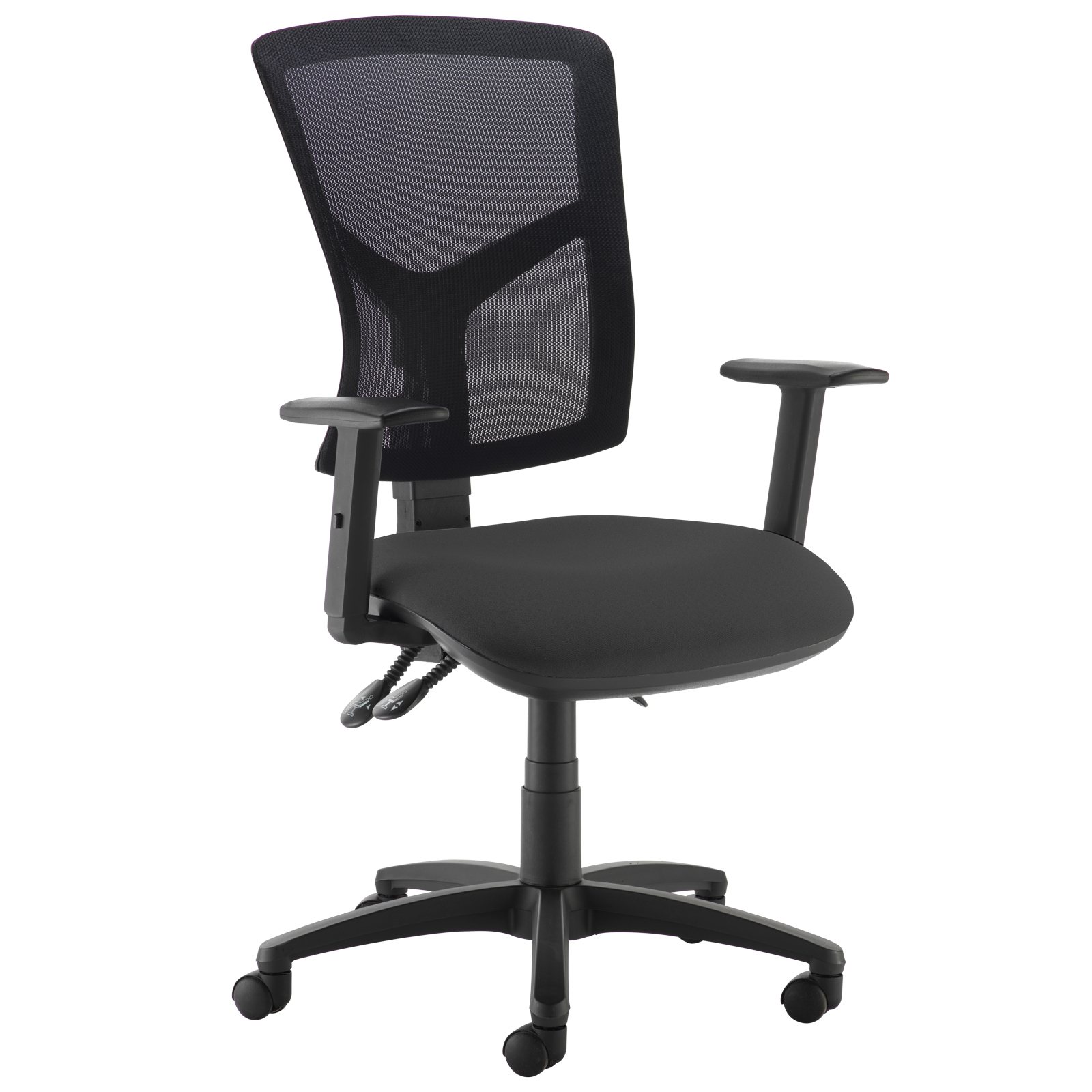 Desk Chairs Senza high mesh back operator chair with adjustable arms - black
