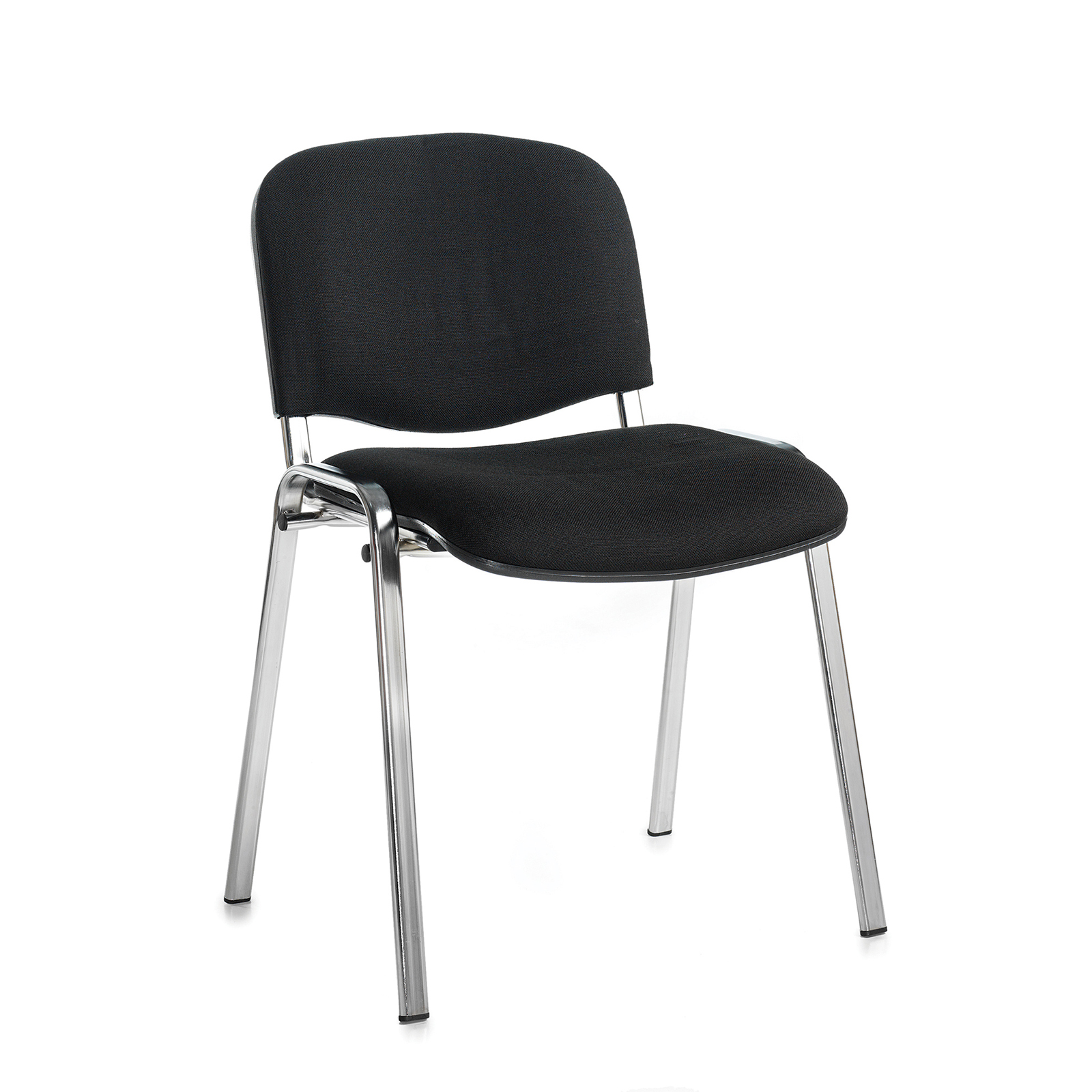 Boardroom / Meeting Taurus meeting room stackable chair with chrome frame and no arms - black