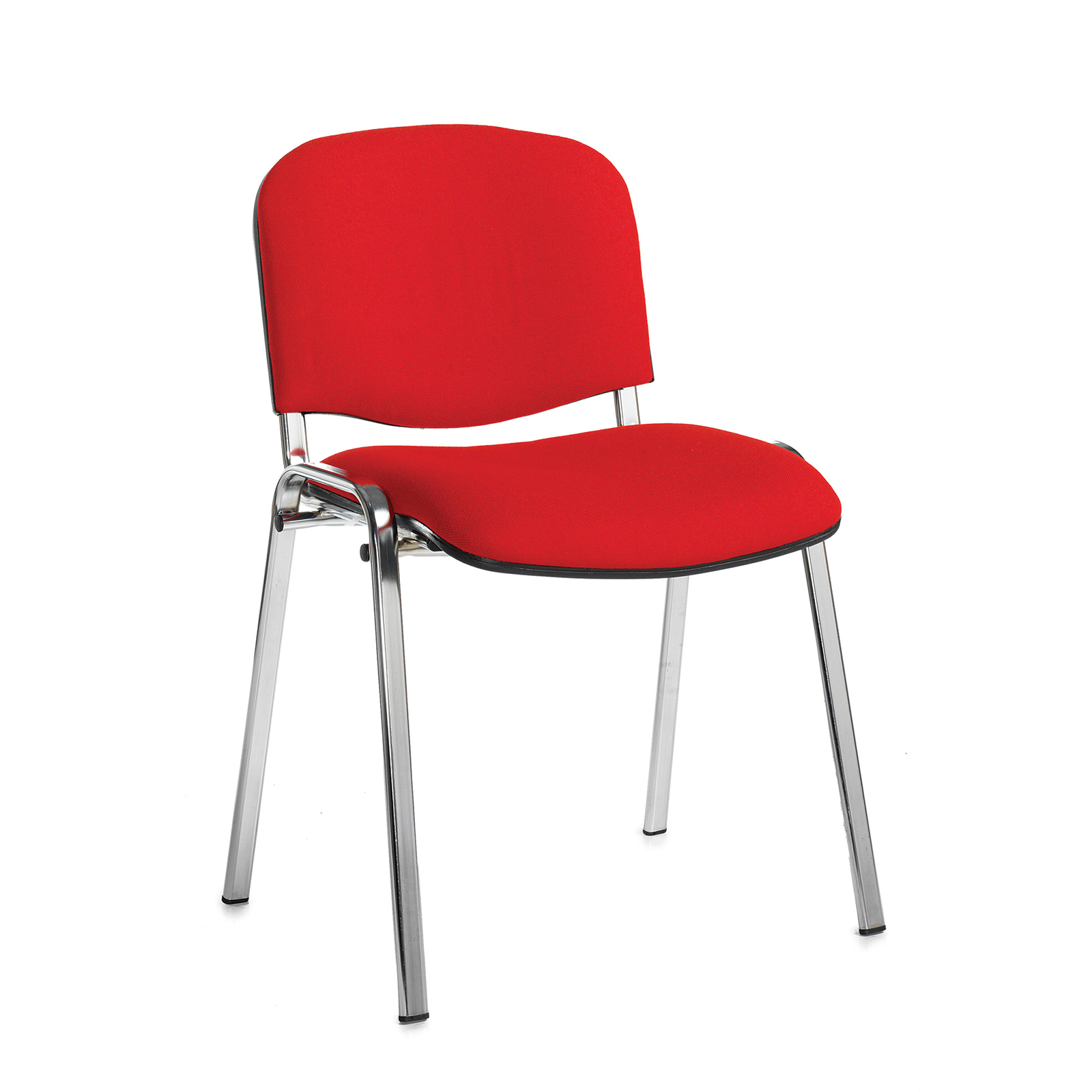 Boardroom / Meeting Taurus meeting room stackable chair with chrome frame and no arms - red