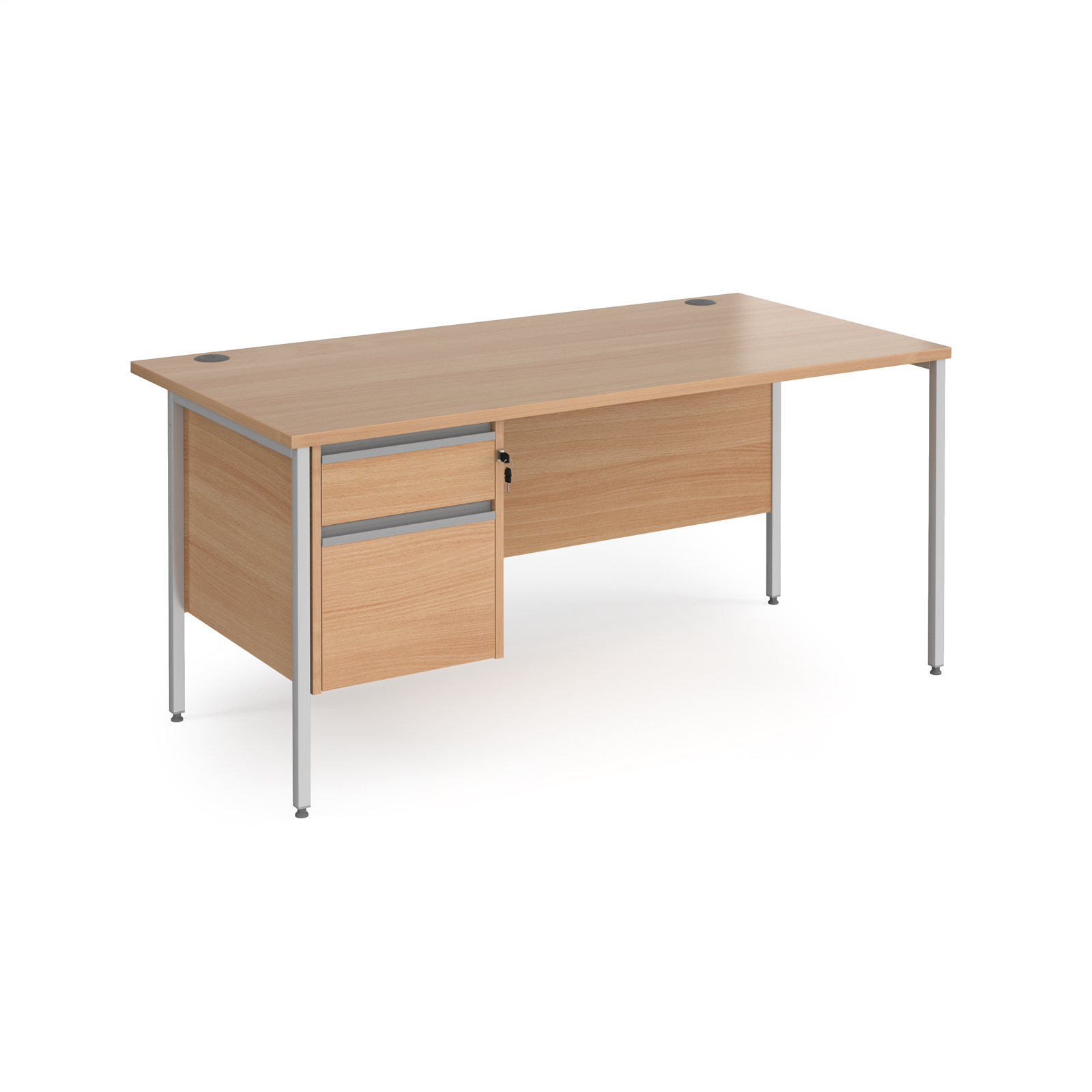 Contract 25 H-Frame straight desk with 2 drawer pedestal