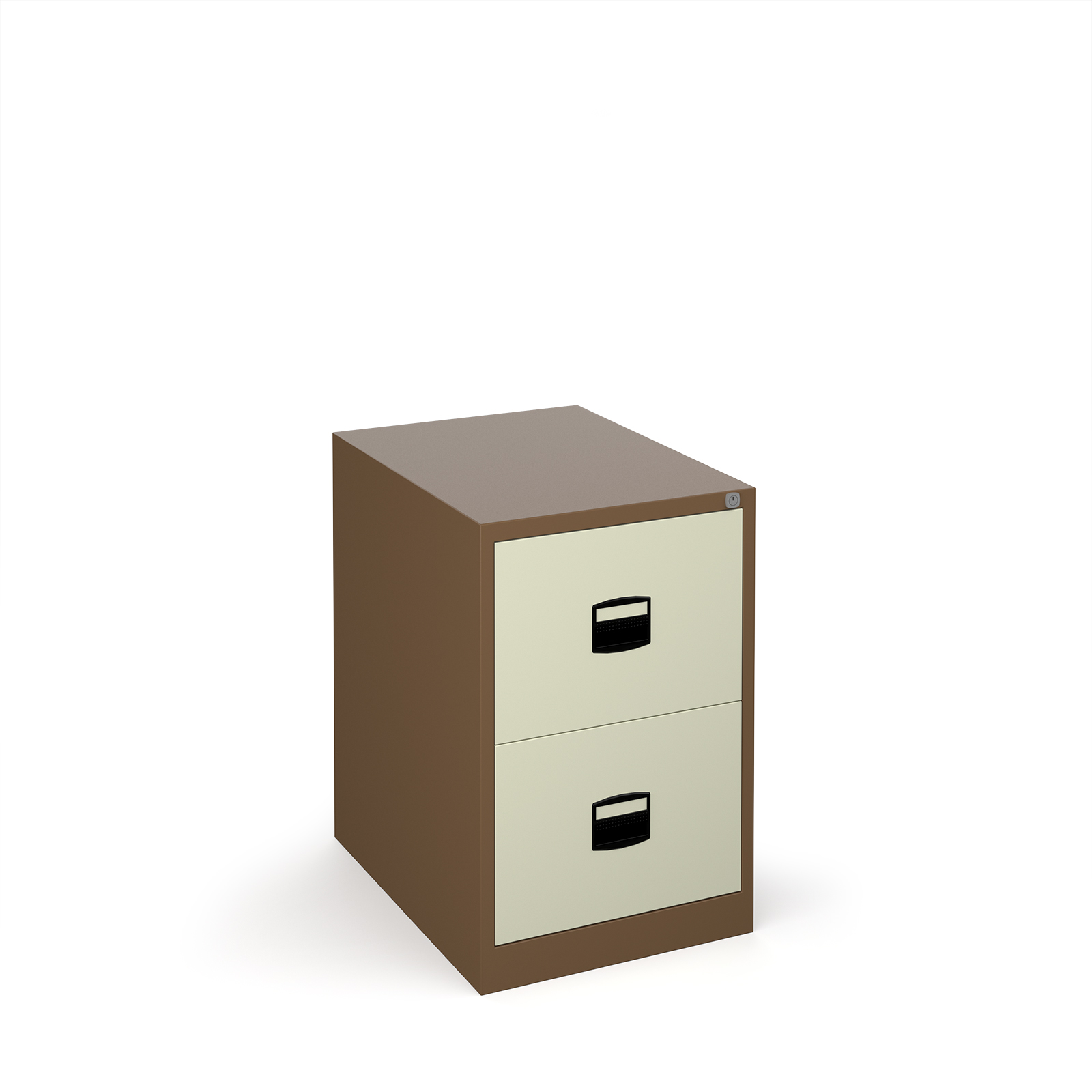 Steel Steel 2 drawer contract filing cabinet 711mm high - coffee/cream 