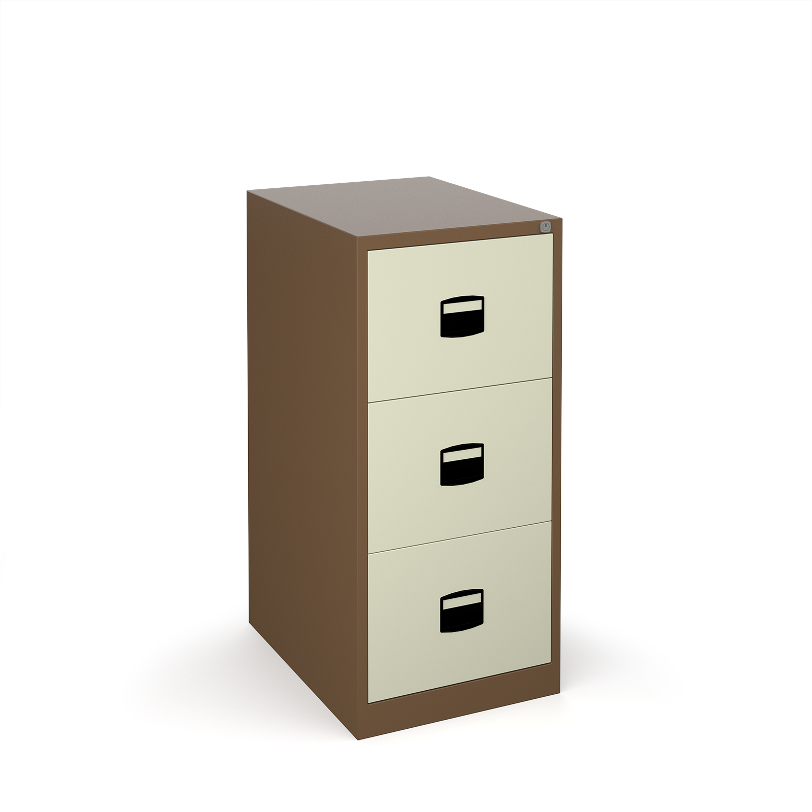Steel Steel 3 drawer contract filing cabinet 1016mm high - coffee/cream 