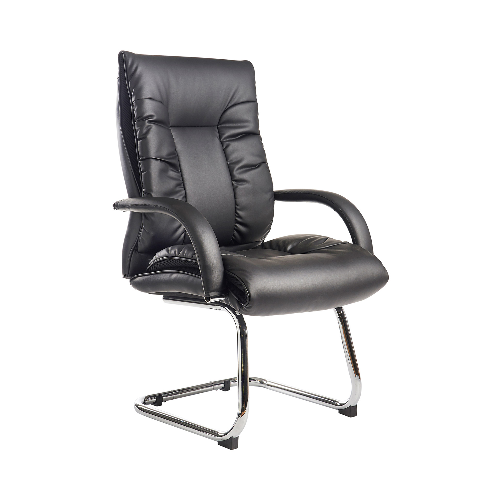 Boardroom / Meeting Derby high back visitors chair - black faux leather