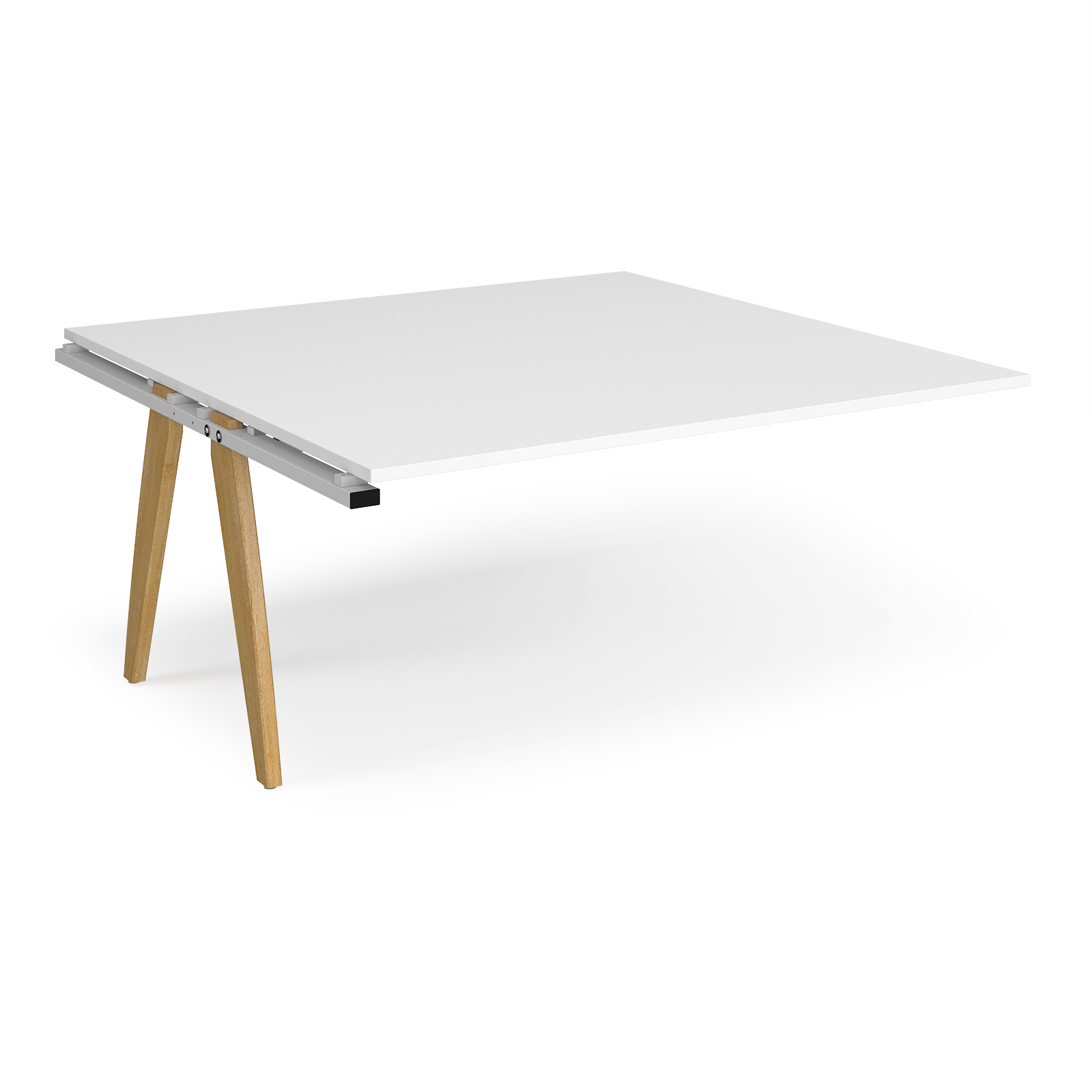 Boardroom / Meeting Fuze boardroom table add on unit 1600mm x 1600mm - white frame, white top