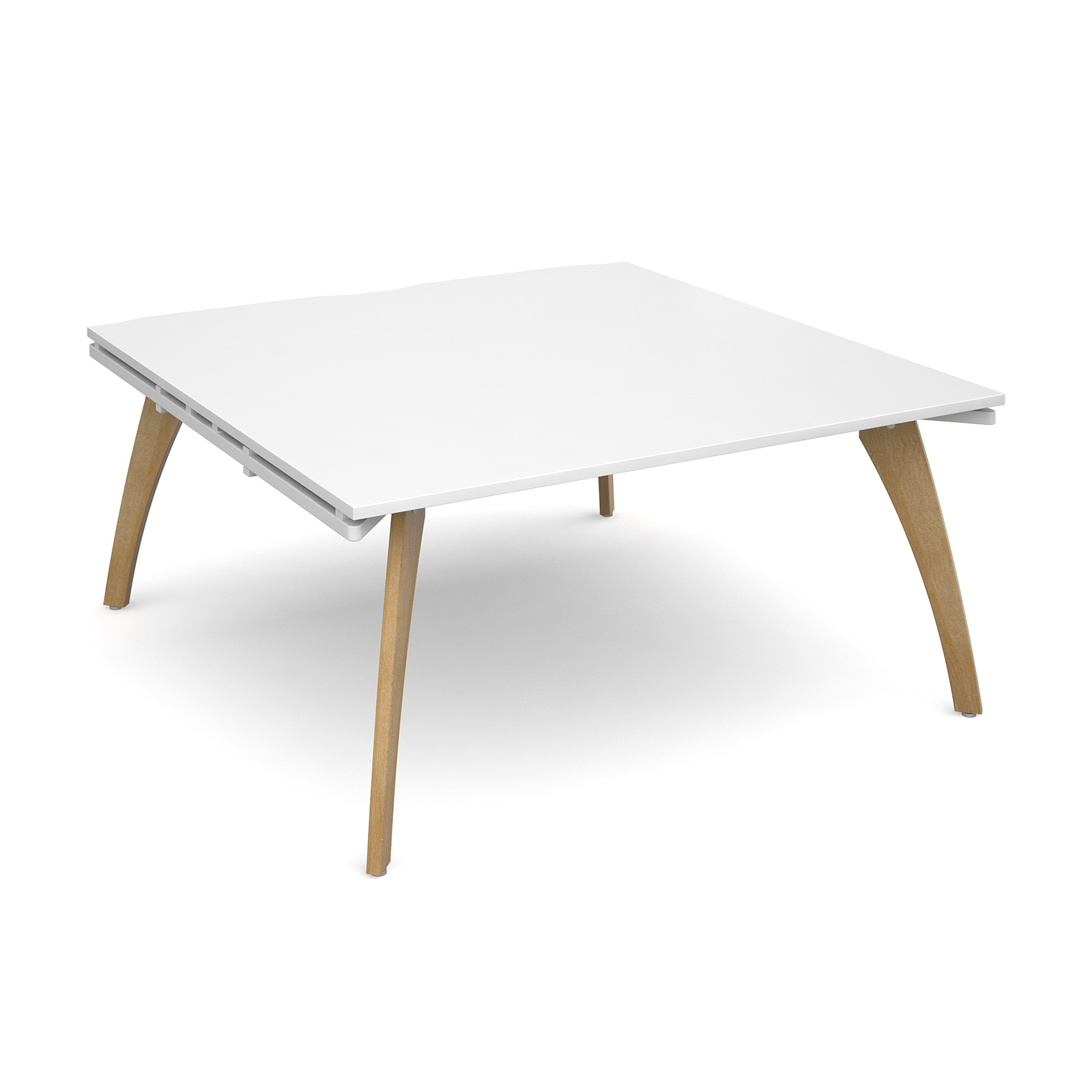 Boardroom / Meeting Fuze boardroom table starter unit 1600mm x 1600mm - white frame, white top