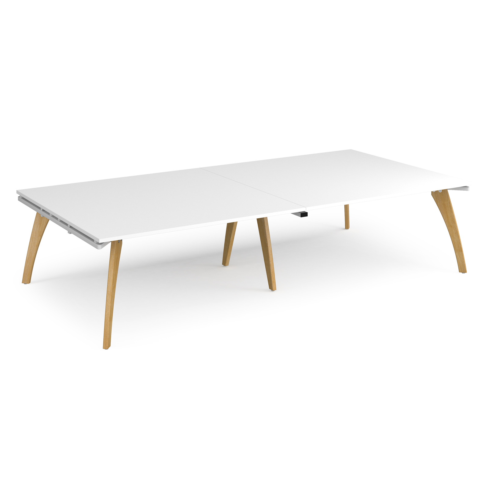 Boardroom / Meeting Fuze rectangular boardroom table 3200mm x 1600mm - white frame, white top