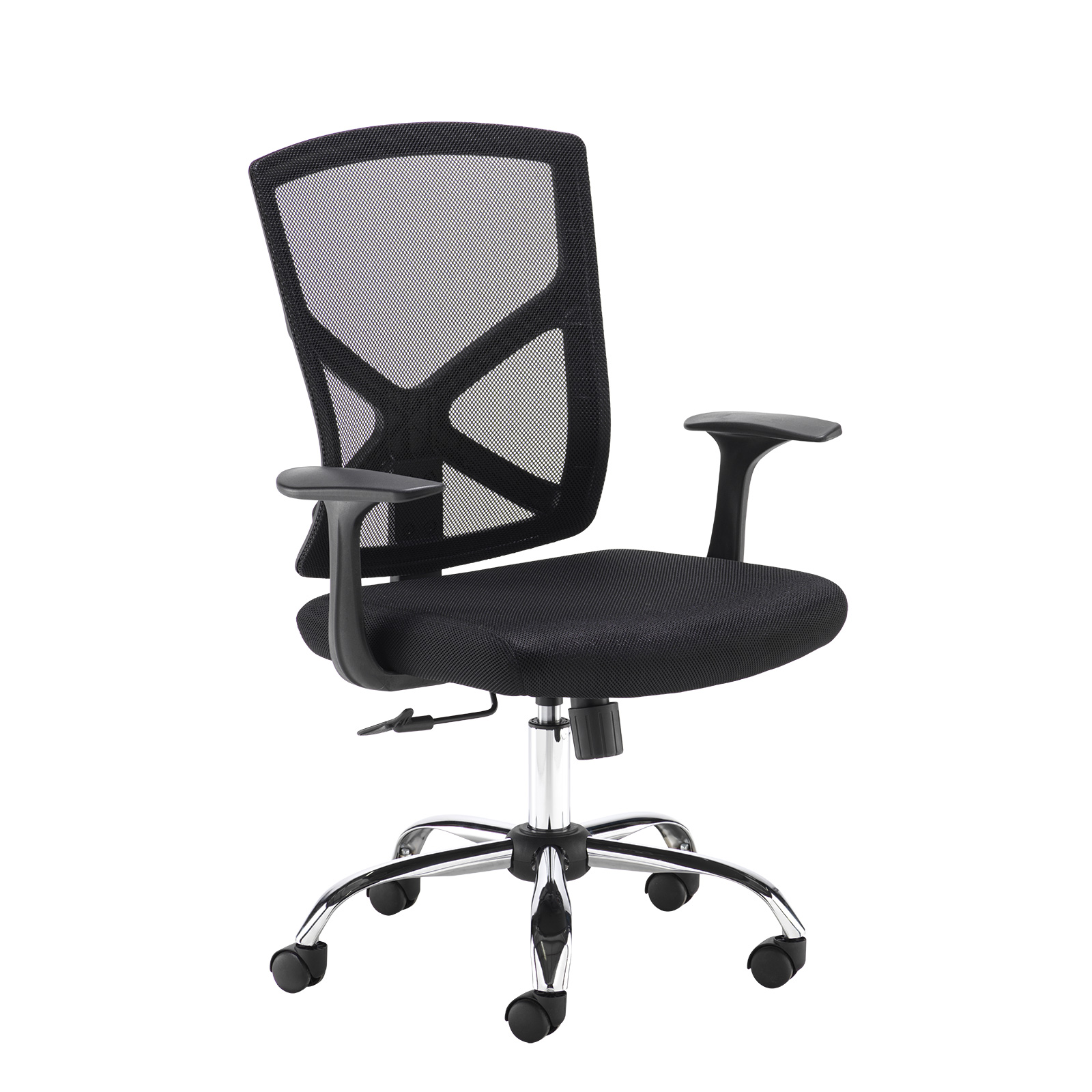 Desk Chairs Hale black mesh back operator chair with black fabric seat and chrome base