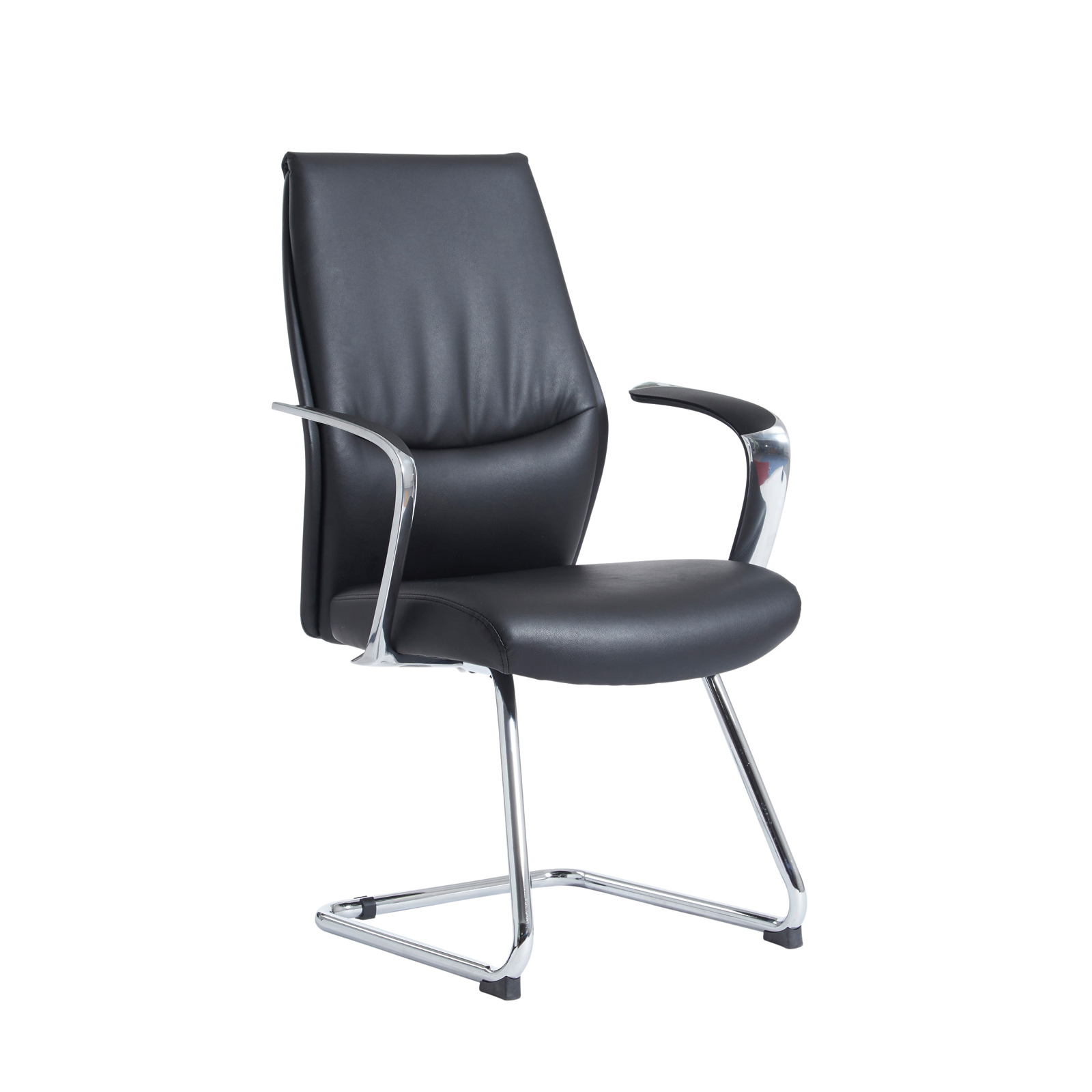 Boardroom / Meeting Limoges executive visitors chair - black leather faced
