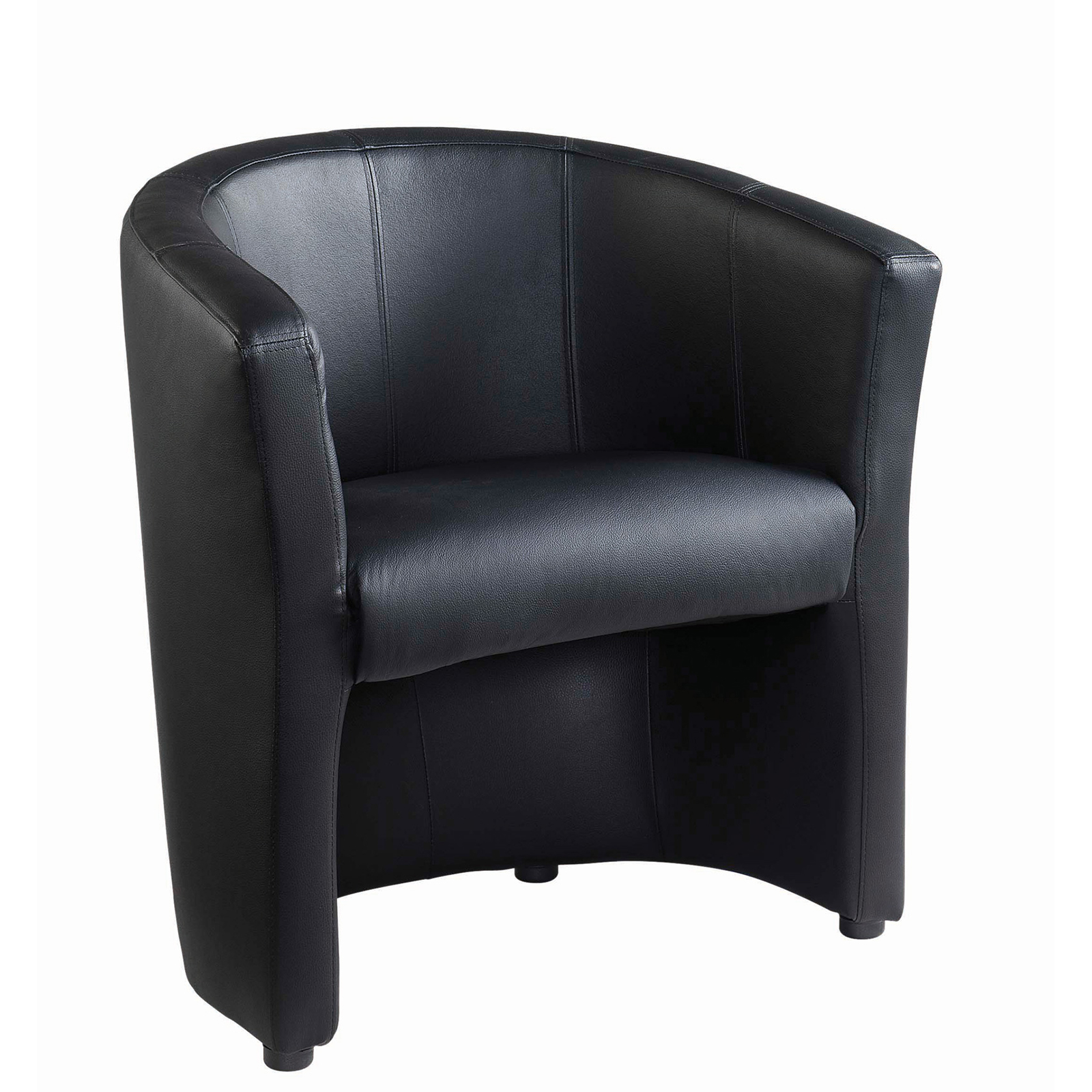 Reception Chairs London reception single tub chair 670mm wide - black faux leather