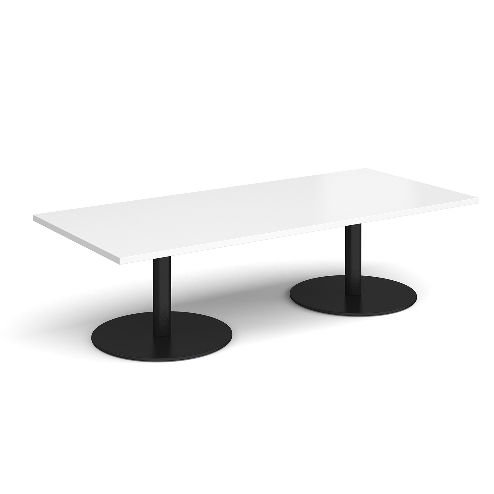 Monza rectangular coffee table with flat round bases
