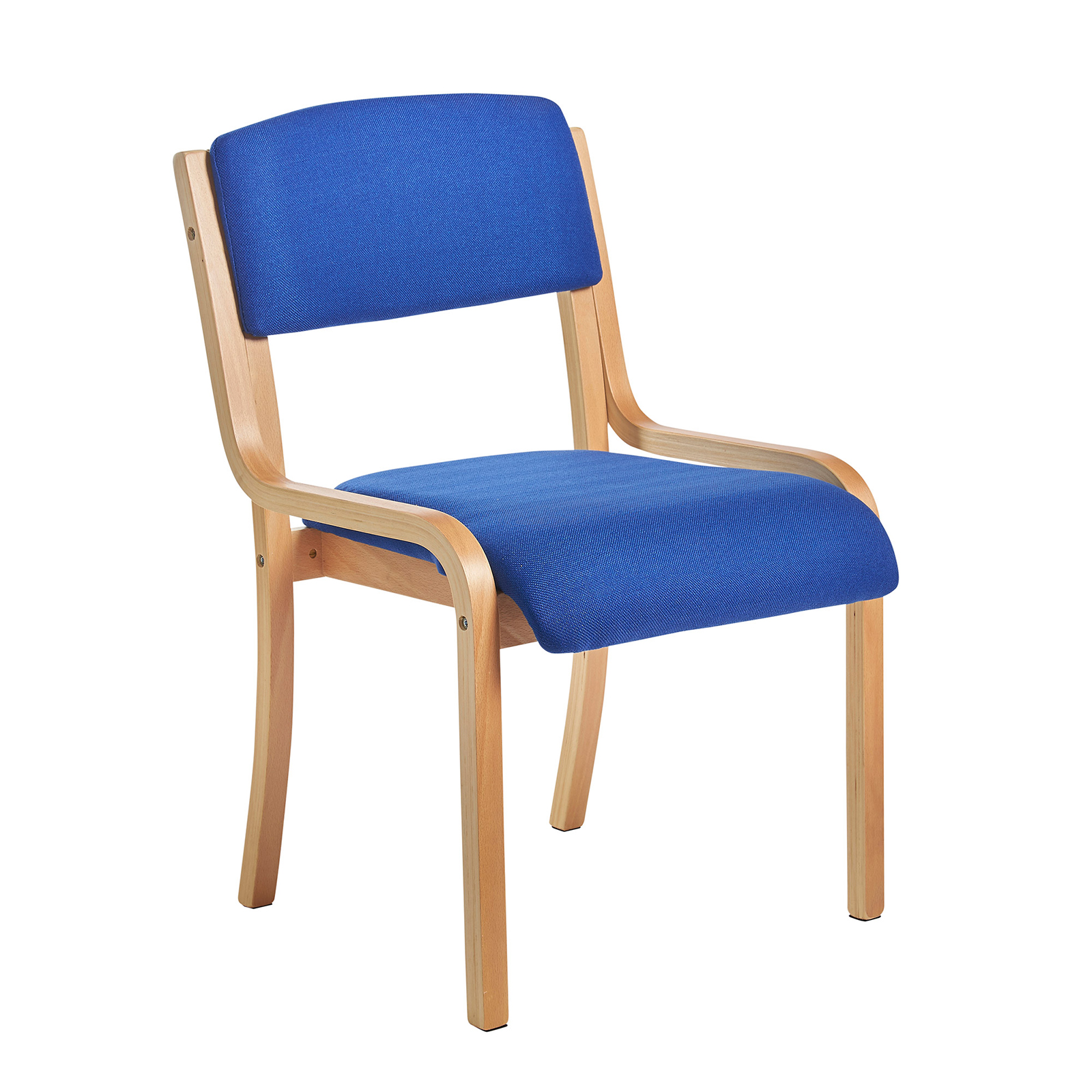 Boardroom / Meeting Prague wooden conference chair with no arms - blue