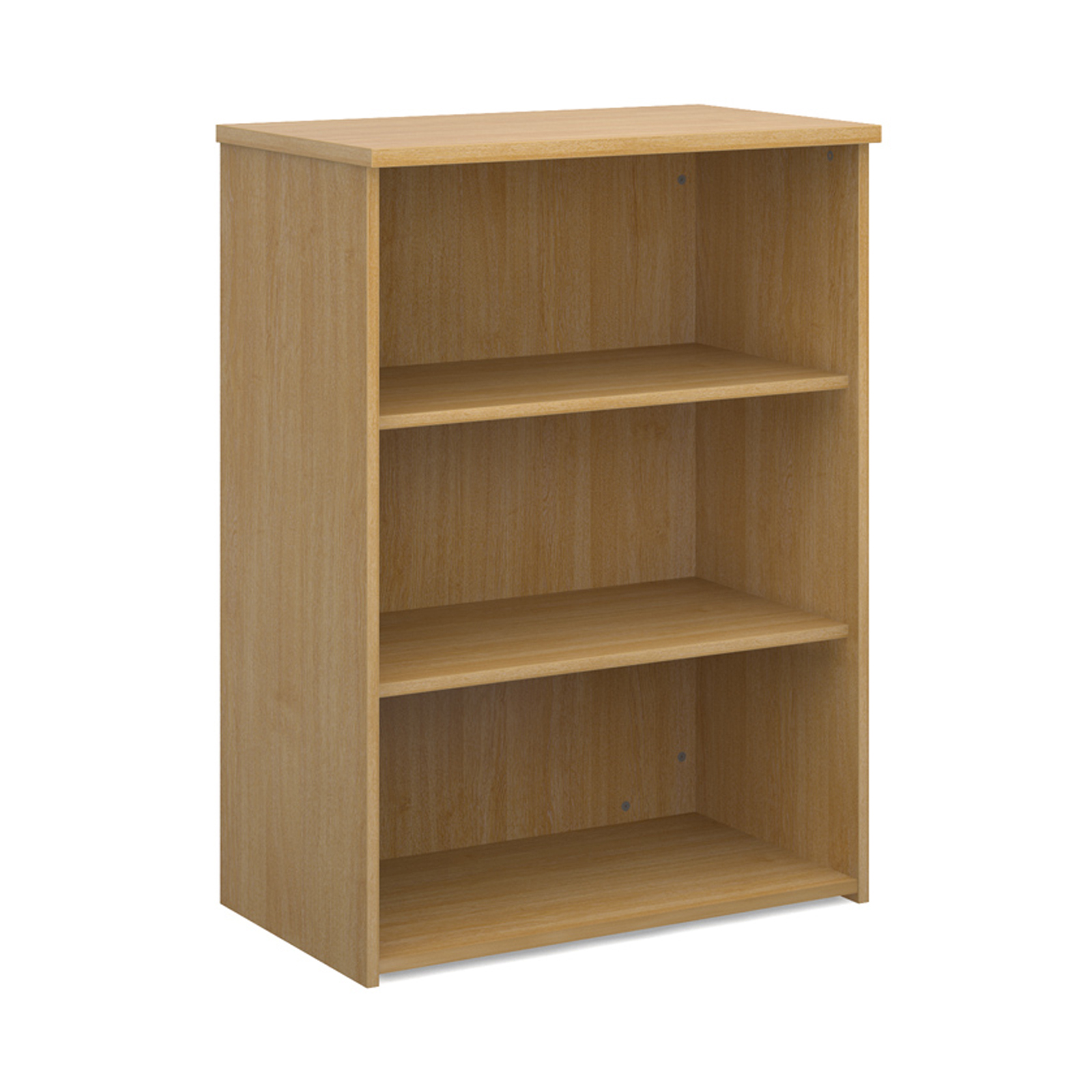 Up To 1200mm High Universal bookcase 1090mm high with 2 shelves - oak