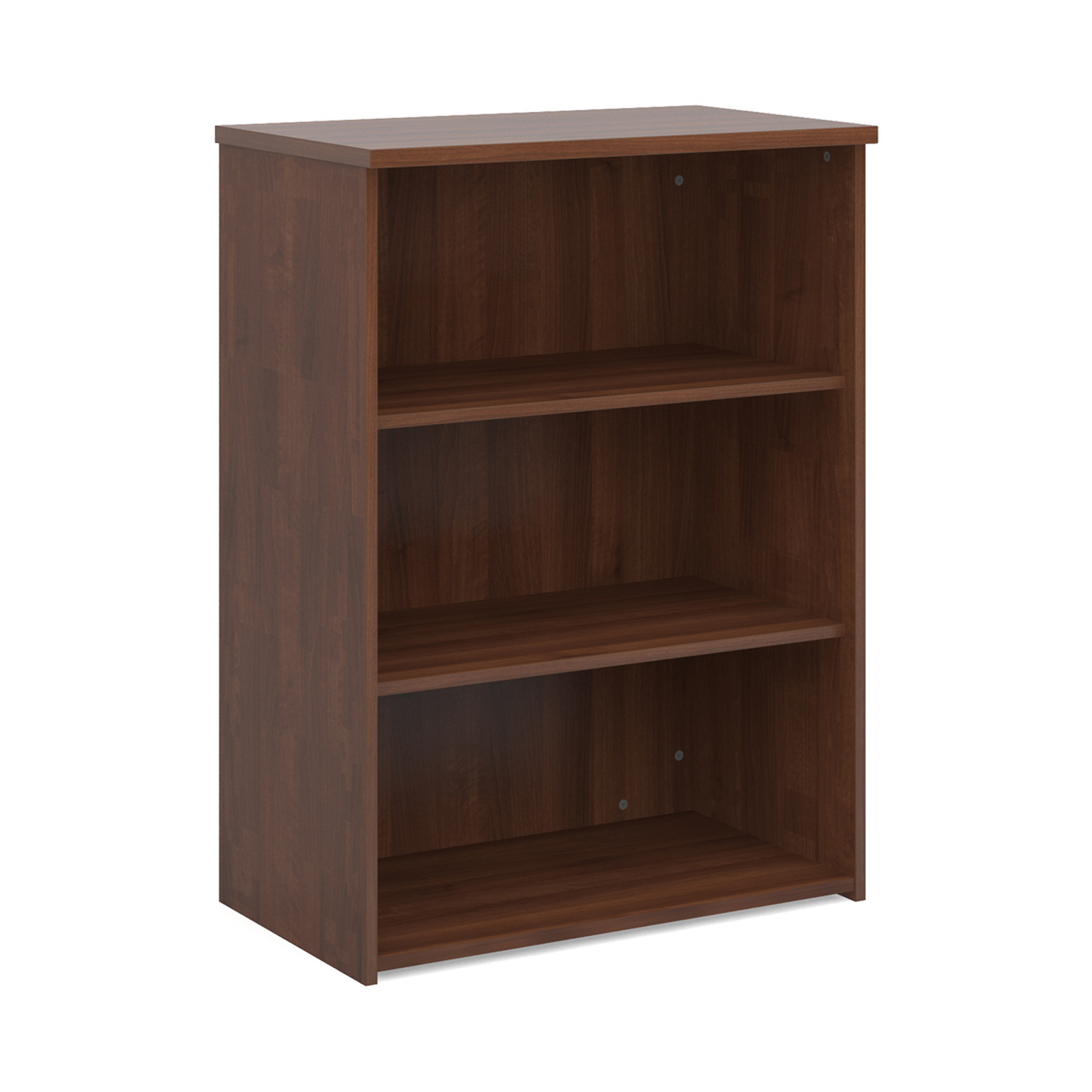 Up To 1200mm High Universal bookcase 1090mm high with 2 shelves - walnut