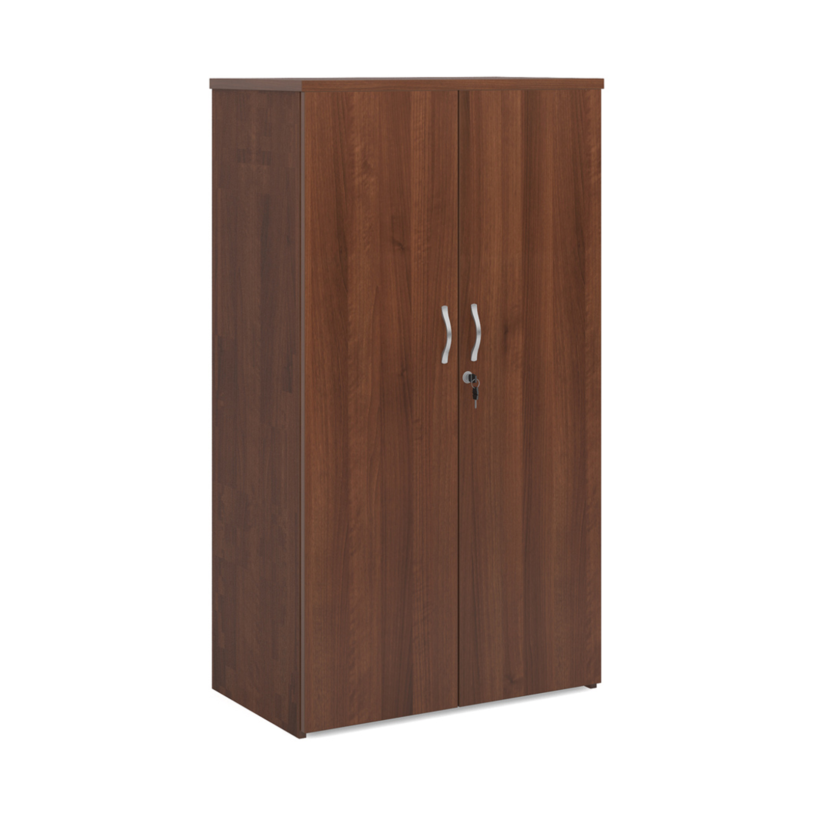 Over 1200mm High Universal double door cupboard 1440mm high with 3 shelves - walnut