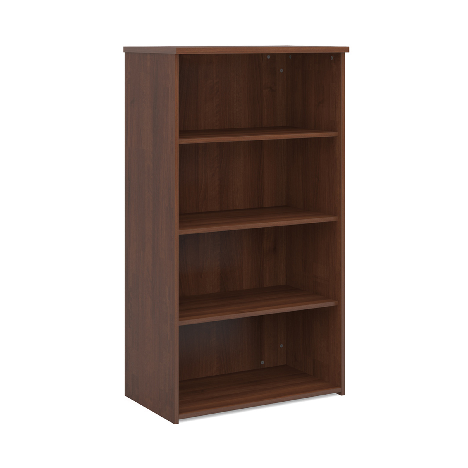 Over 1200mm High Universal bookcase 1440mm high with 3 shelves - walnut
