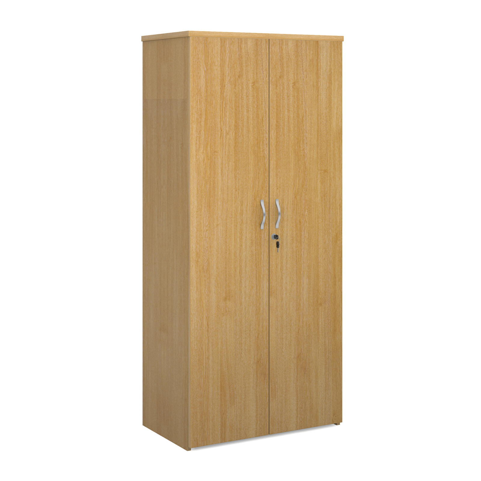 Over 1200mm High Universal double door cupboard 1790mm high with 4 shelves - oak
