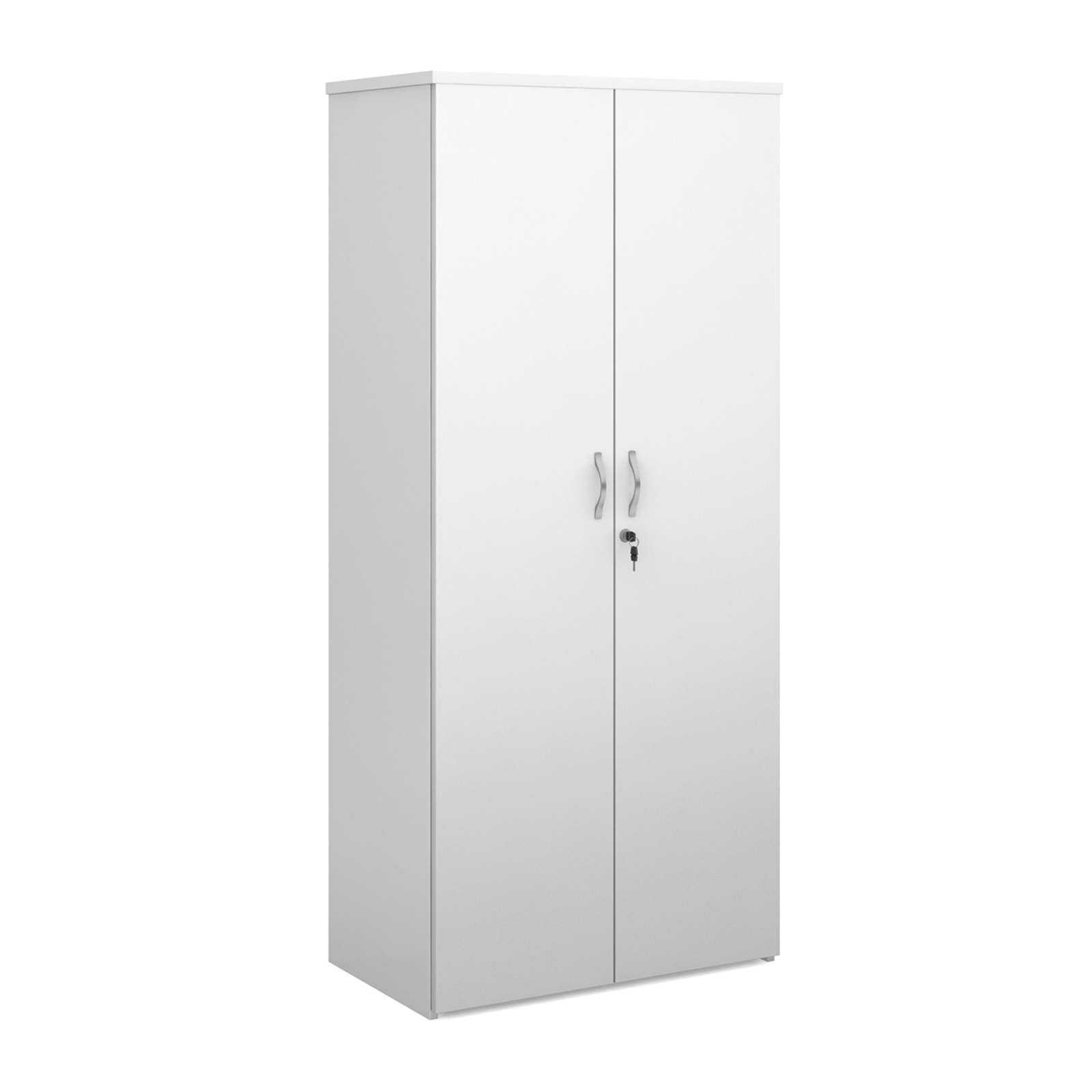 Over 1200mm High Universal double door cupboard 1790mm high with 4 shelves - white