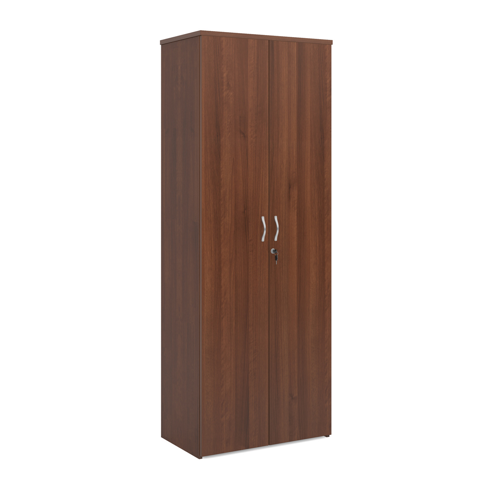 Over 1200mm High Universal double door cupboard 2140mm high with 5 shelves - walnut