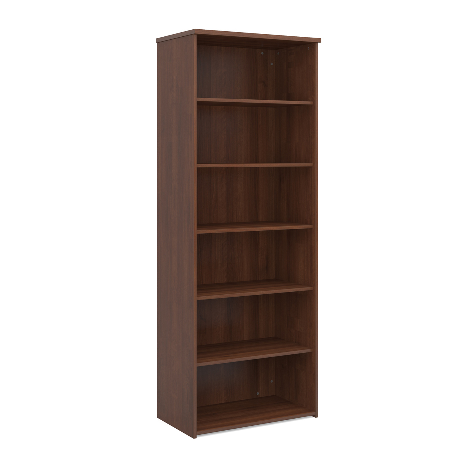 Over 1200mm High Universal bookcase 2140mm high with 5 shelves - walnut