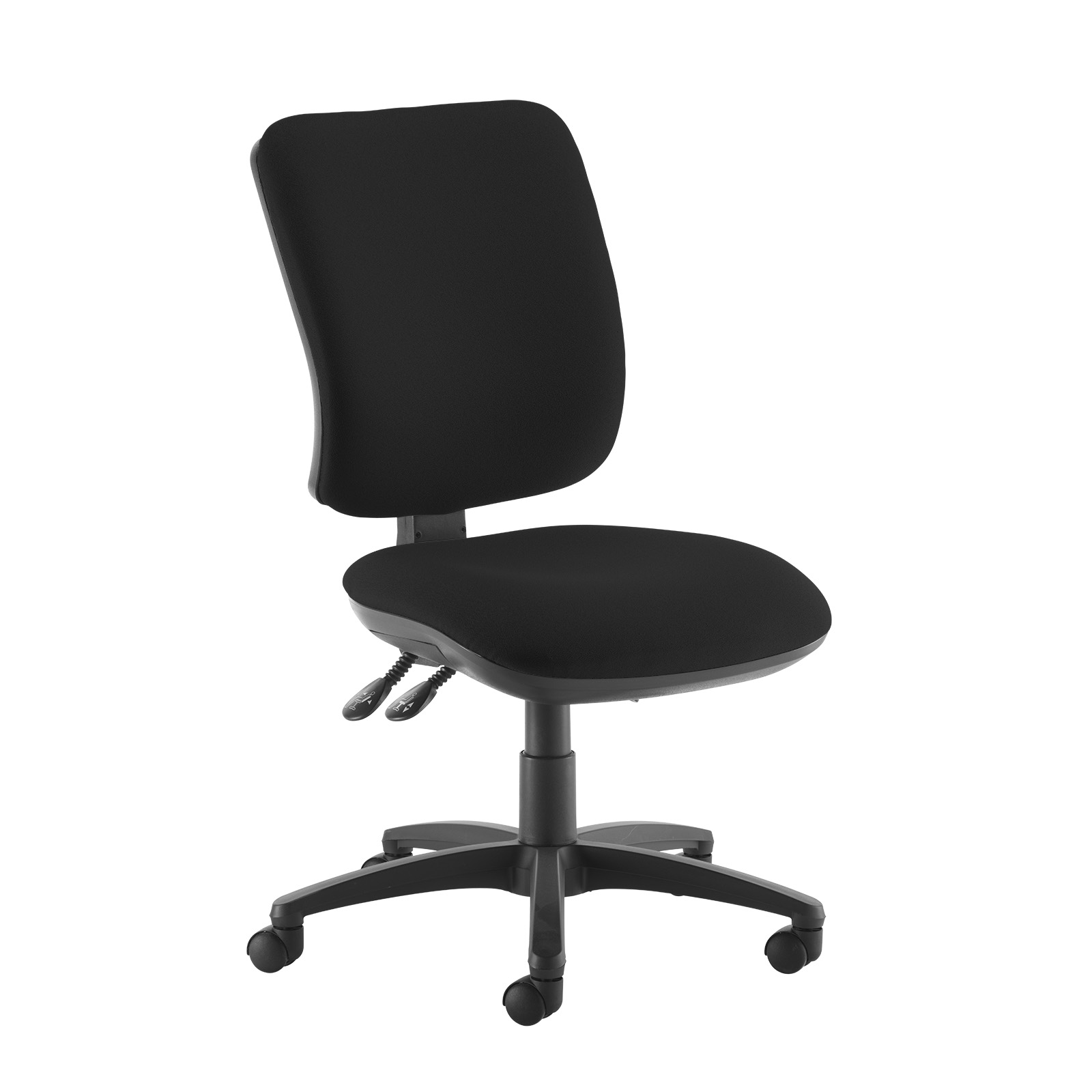 Desk Chairs Senza high back operator chair with no arms - black