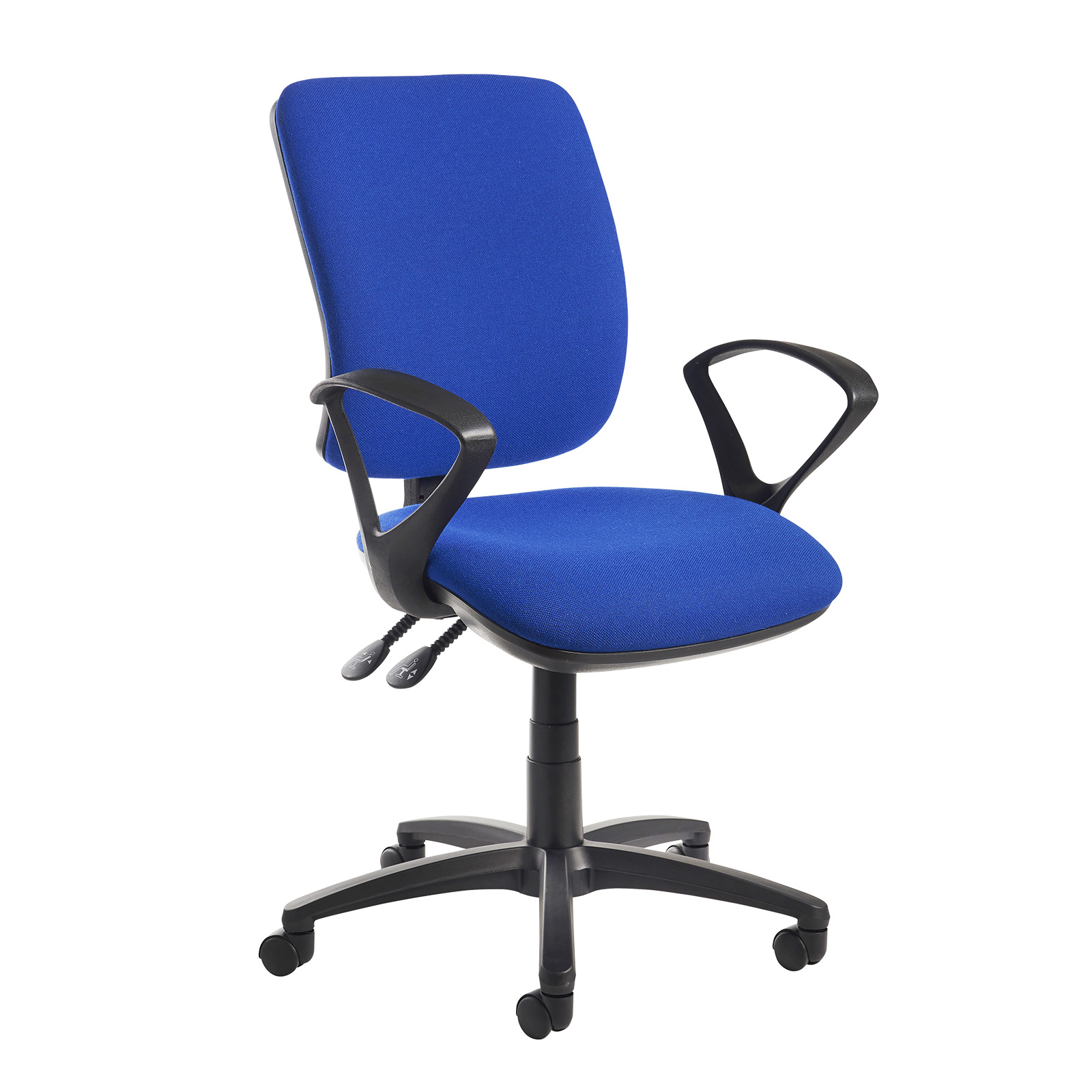 Desk Chairs Senza high back operator chair with fixed arms - blue