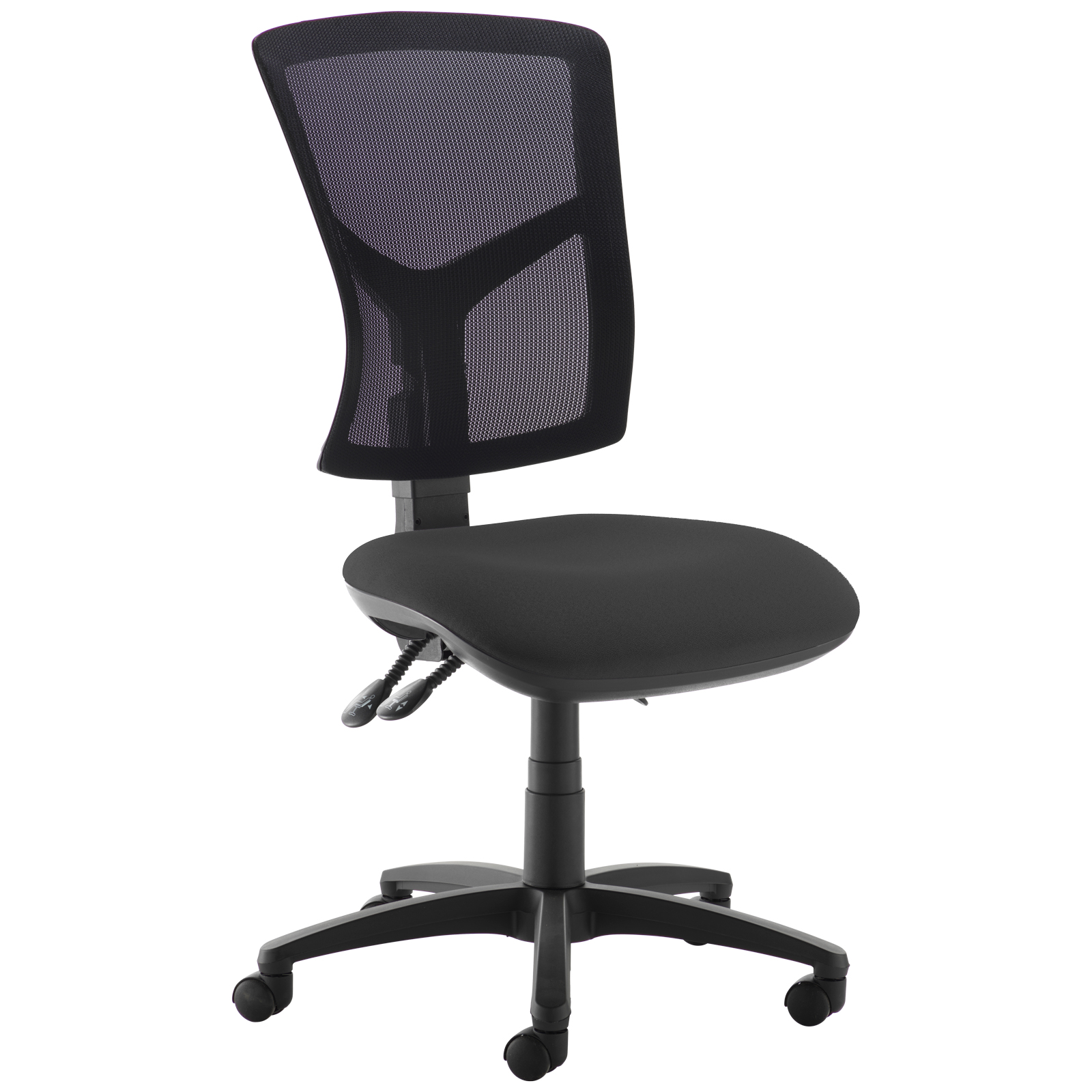 Desk Chairs Senza high mesh back operator chair with no arms - black