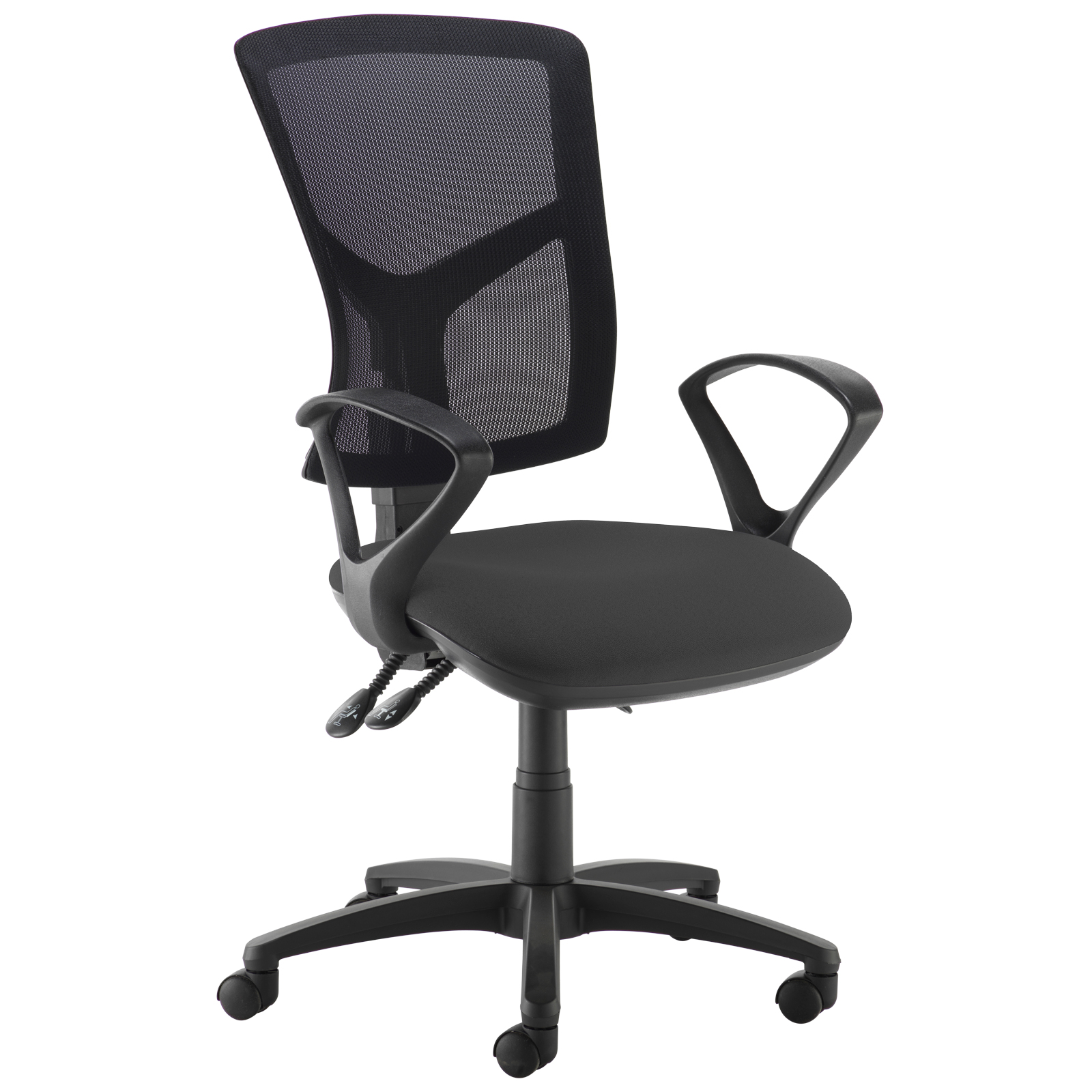 Desk Chairs Senza high mesh back operator chair with fixed arms - black