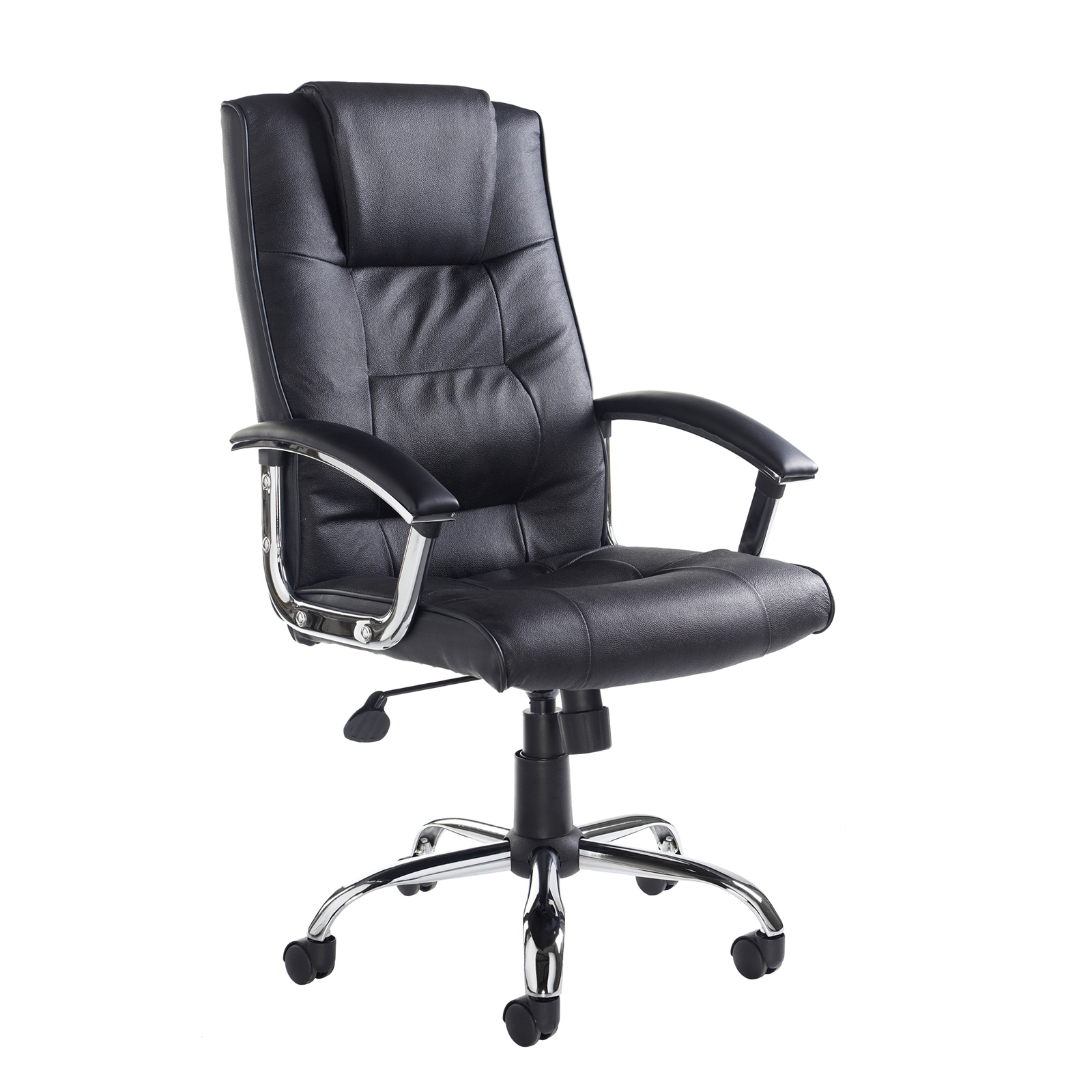 Executive Chairs Somerset high back managers chair - black leather faced