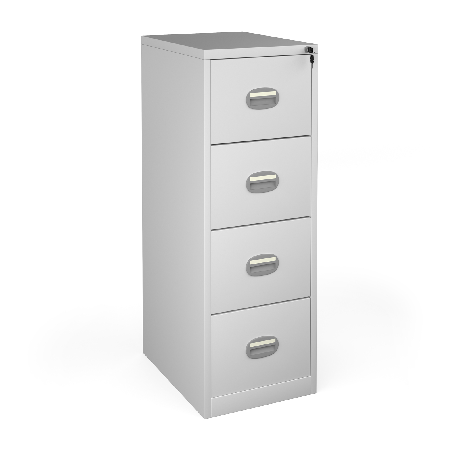 Filing Cabinets Steel 4 drawer contract filing cabinet 1320mm high - light grey