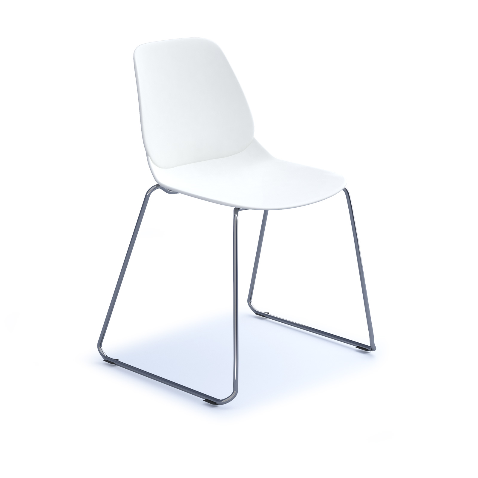Strut multi-purpose chair with chrome sled frame
