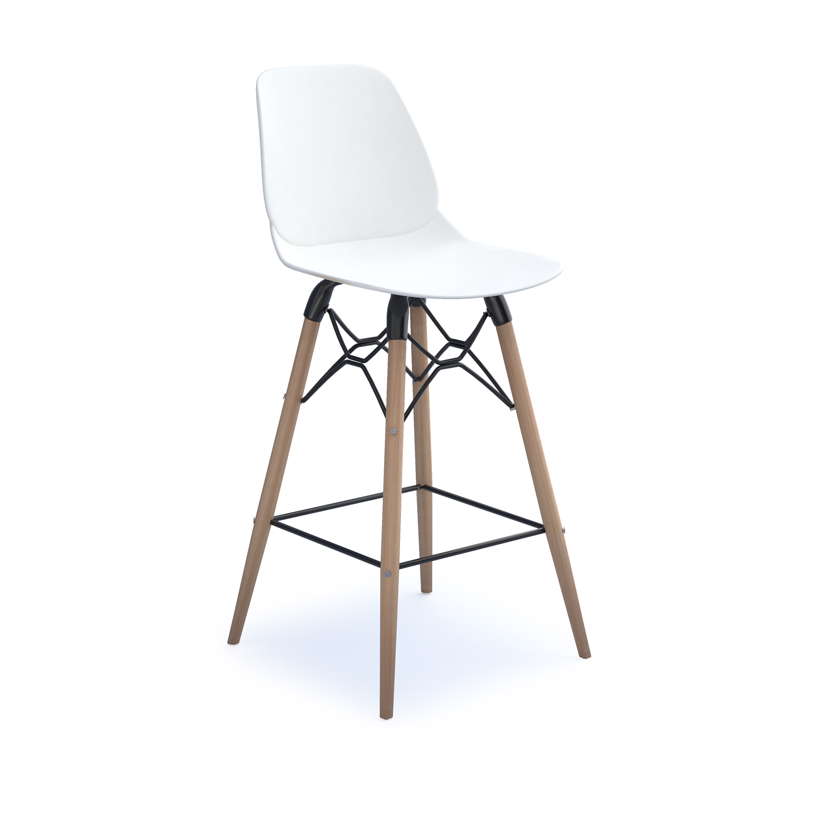 Strut multi-purpose stool with natural oak frame