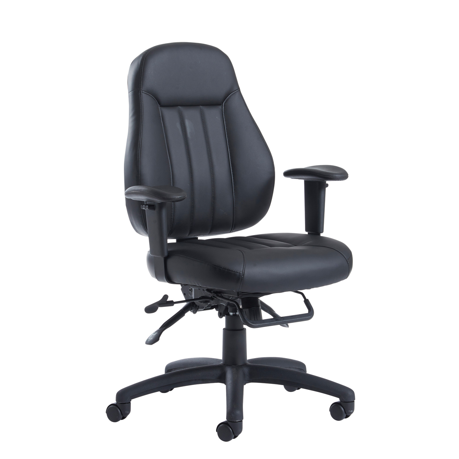 Executive Chairs Zeus medium back 24hr task chair - black faux leather