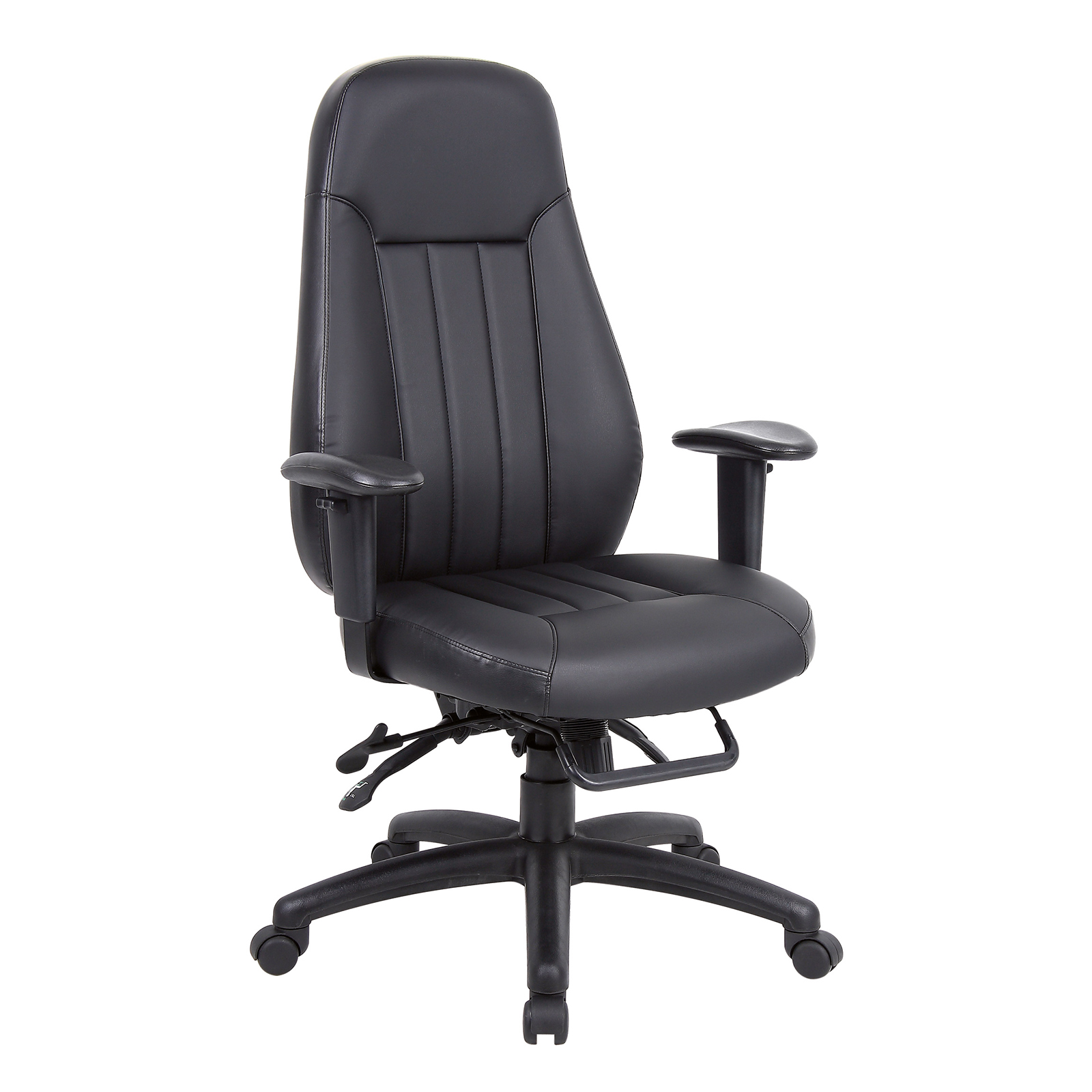 Executive Chairs Zeus high back 24hr task chair - black faux leather